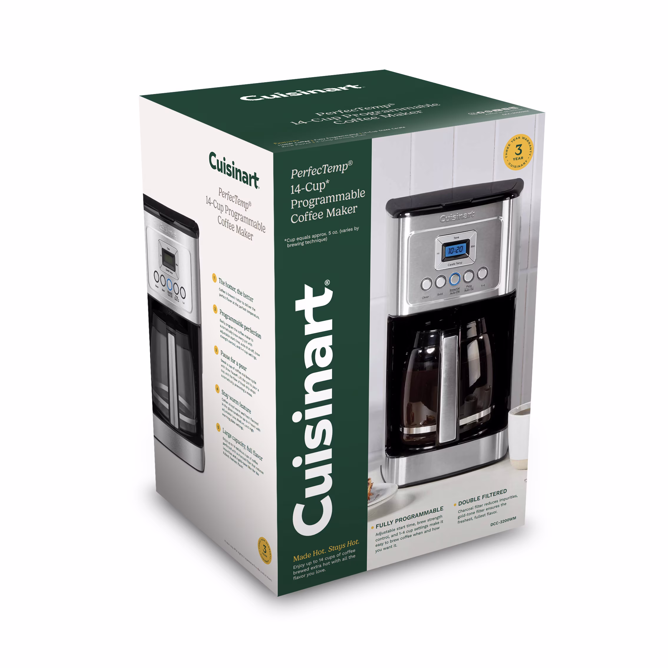 Cuisinart Stainless Steel 14-Cup Coffee Machine, Silver - Image 4