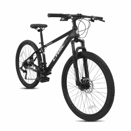 CYBIC 26 inch Mountain Bike for Adults, Men & Women, 21-Speed Bicycle with High-Carbon Steel Frame, Front Suspension Fork and Dual Disc Brakes, Black