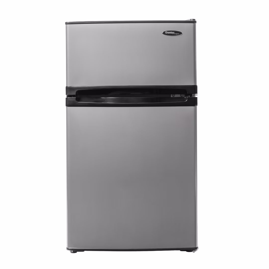 Danby Designer 3.1 cu. ft. 2-door Compact Fridge in Stainless Steel Look DCR031B1BSLDD
