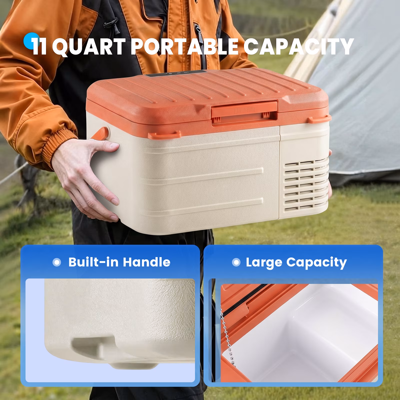 Winfire 11 Quart Portable Compressor Fridge Freezer, 15‑Minutes Rapid Quick Cooling, ECO & MAX Dual‑Mode Operation, Versatile Cooling Unit for Camping, RV, Vehicle Travel and Indoor Household Use - Image 2