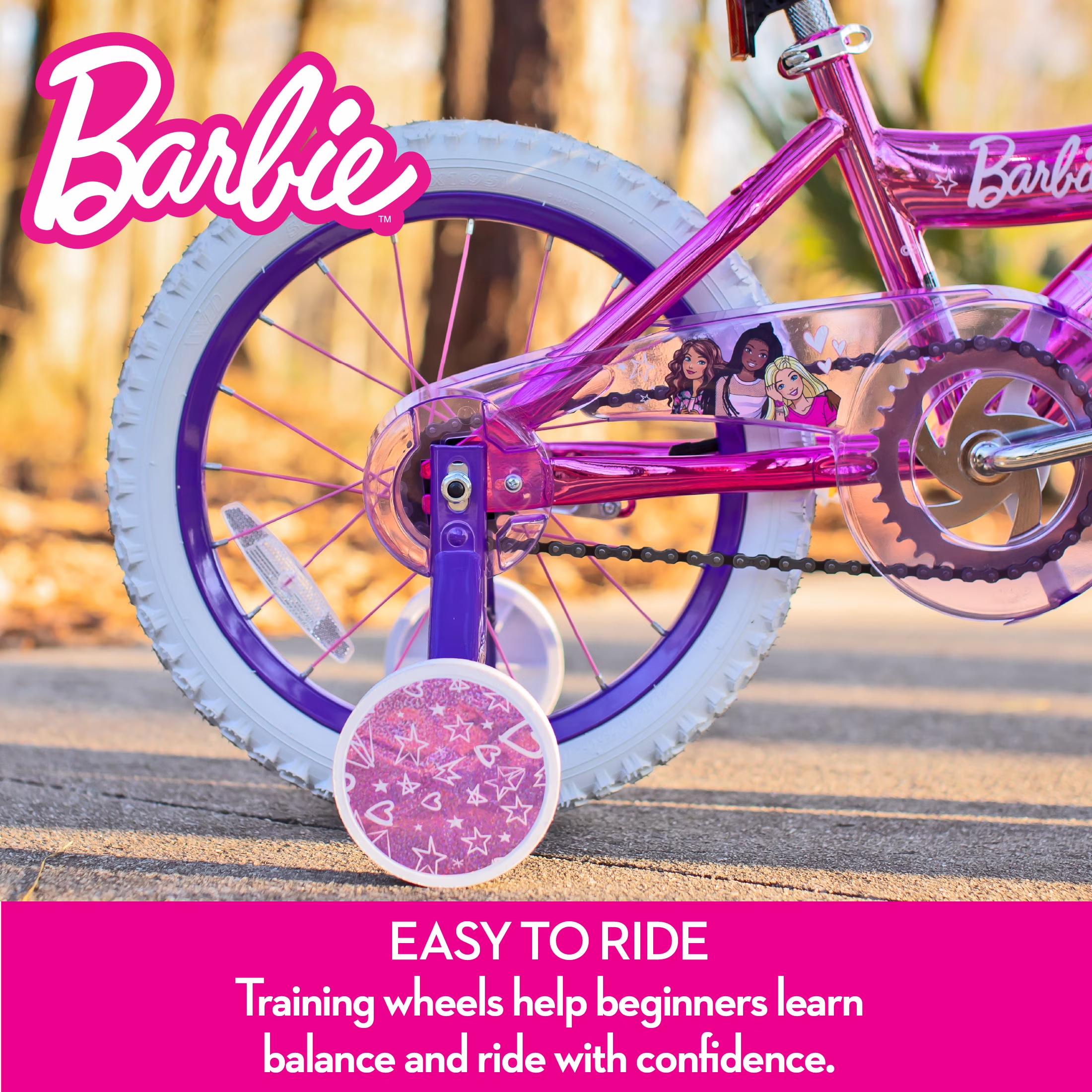 Dynacraft Barbie Girls 16" BMX Bike, For Ages 5-7 Years, Pink - Image 4