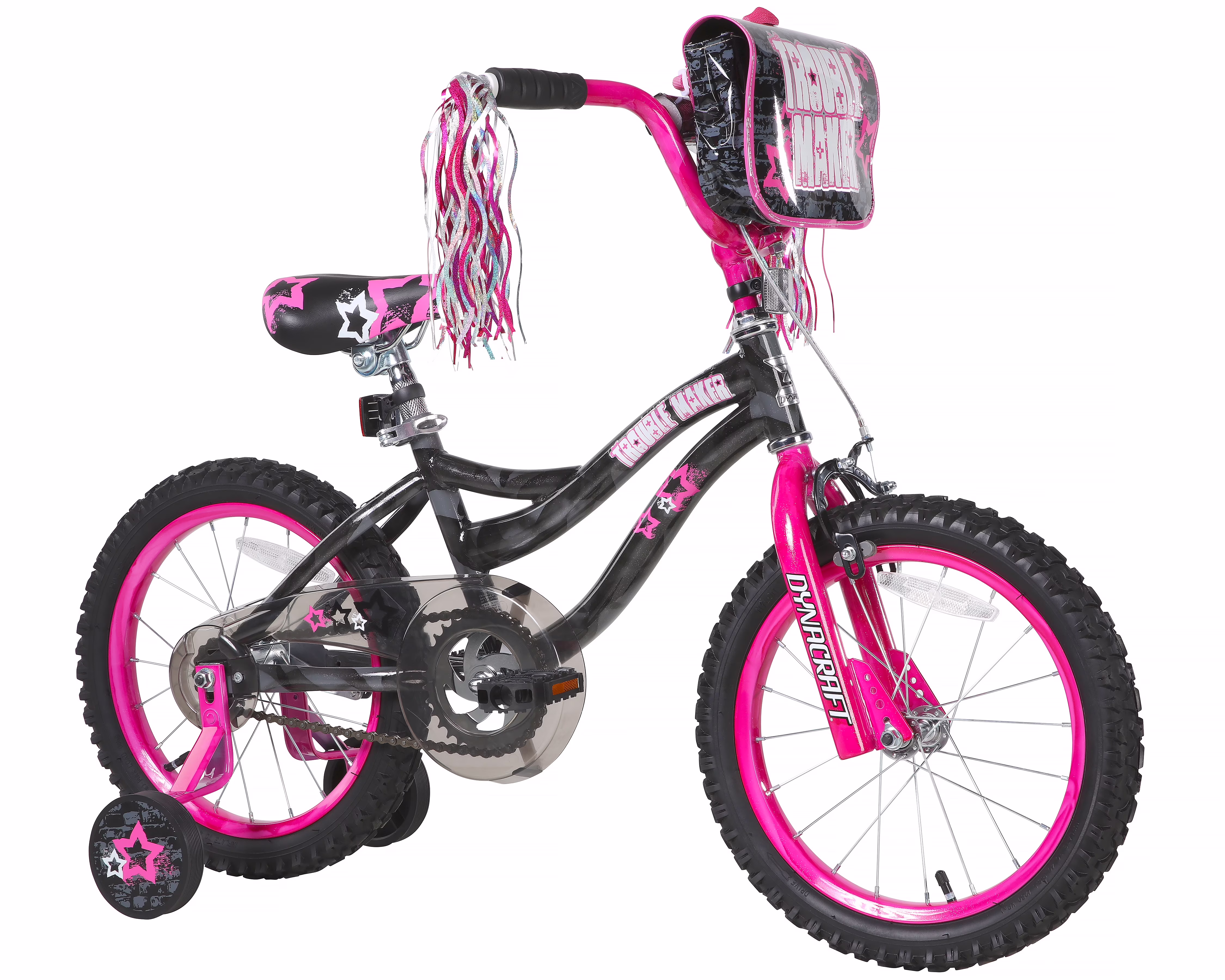 Dynacraft Trouble Maker Girls' 16-Inch BMX Bicycle for Kids Ages 5 to 7