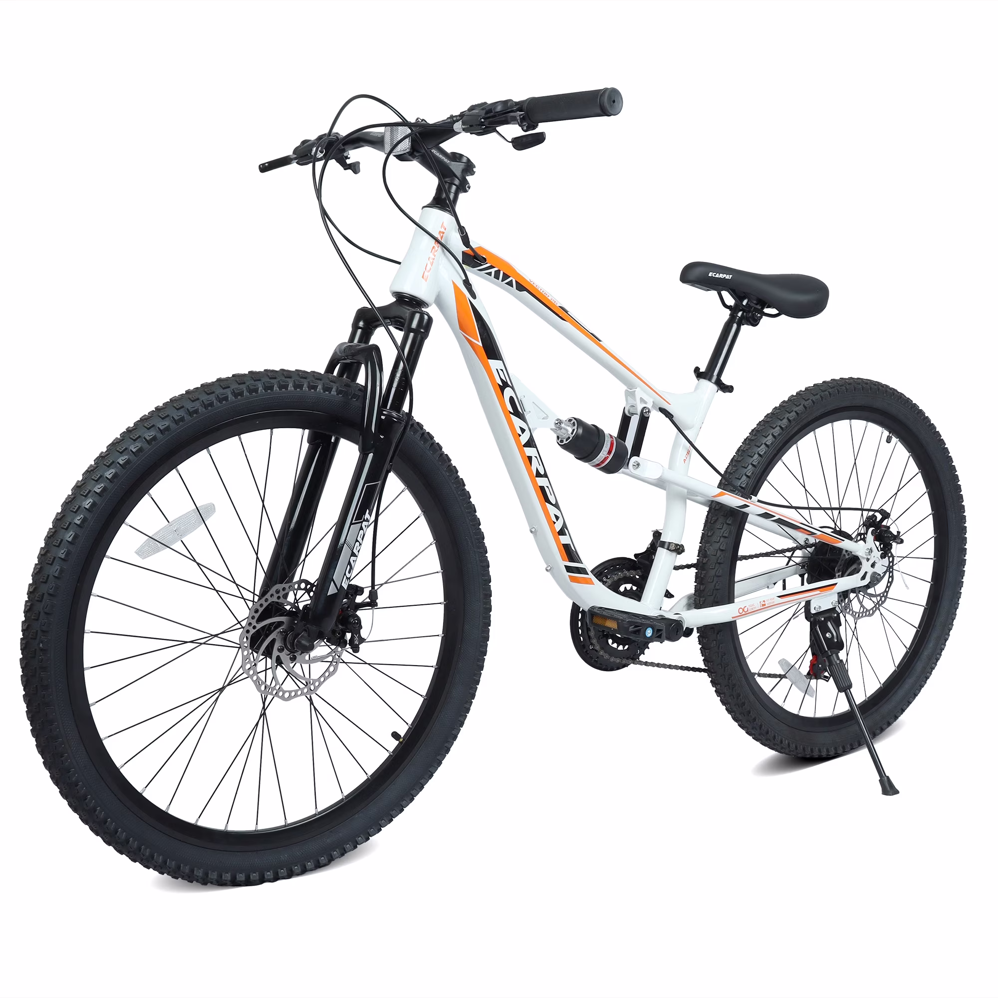 Ecarpat 26 Inch Full Suspension Mountain Bike, 21-Speed Adult Mountain Bicycle with Dual Disc Brakes, Carbon Steel Frame Off-Road Bike for Men Women Teens Students, Trail Commuter Cycling - Image 2