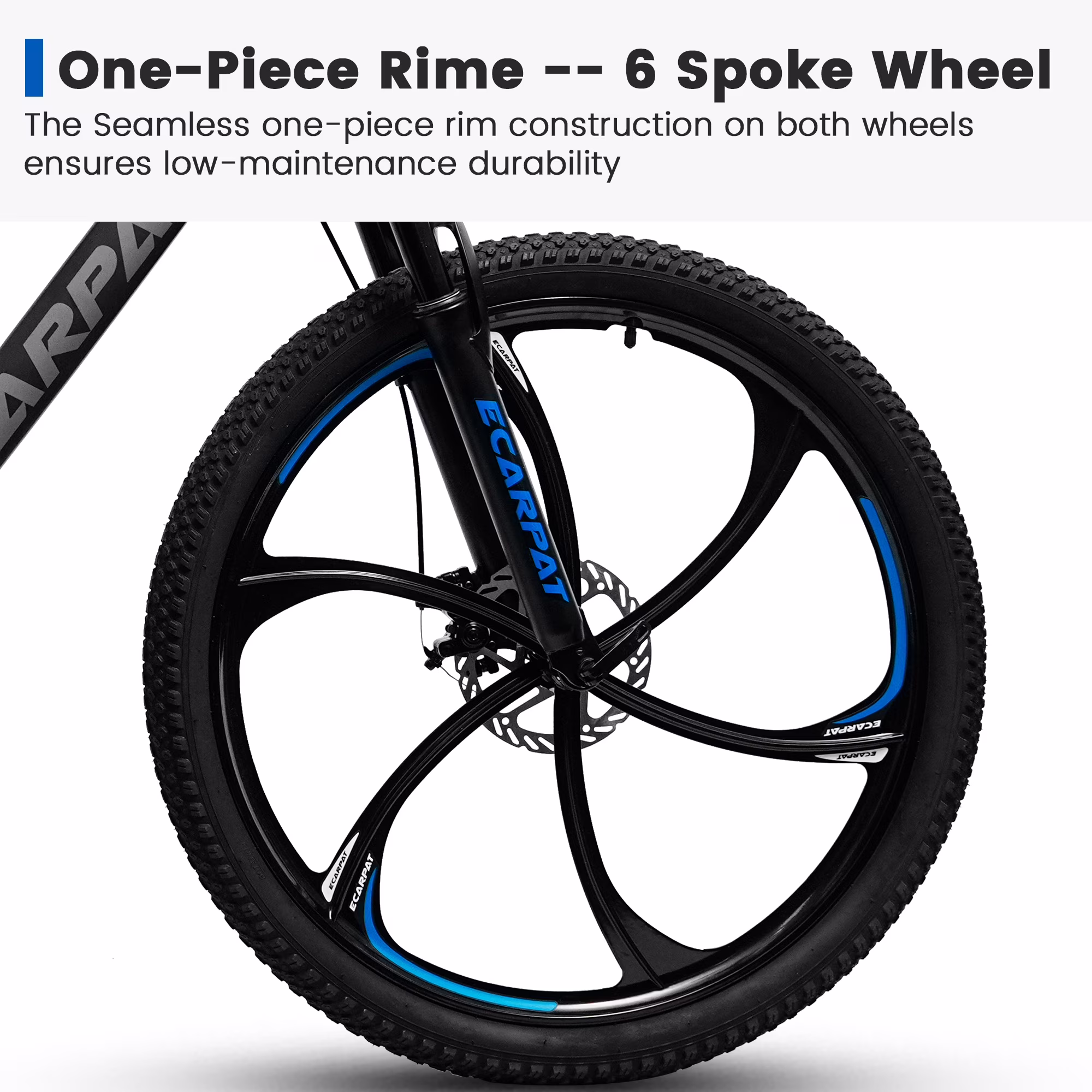 Ecarpat 26 Inch Mountain Bike Full Suspension, 21 Speeds Dual Disc Brake, 6 Spokes Men Women Mountain Bike, Durable Carbon Steel Bicycle, Adult Trail Beach Snow Commuter City Bikes - Image 3