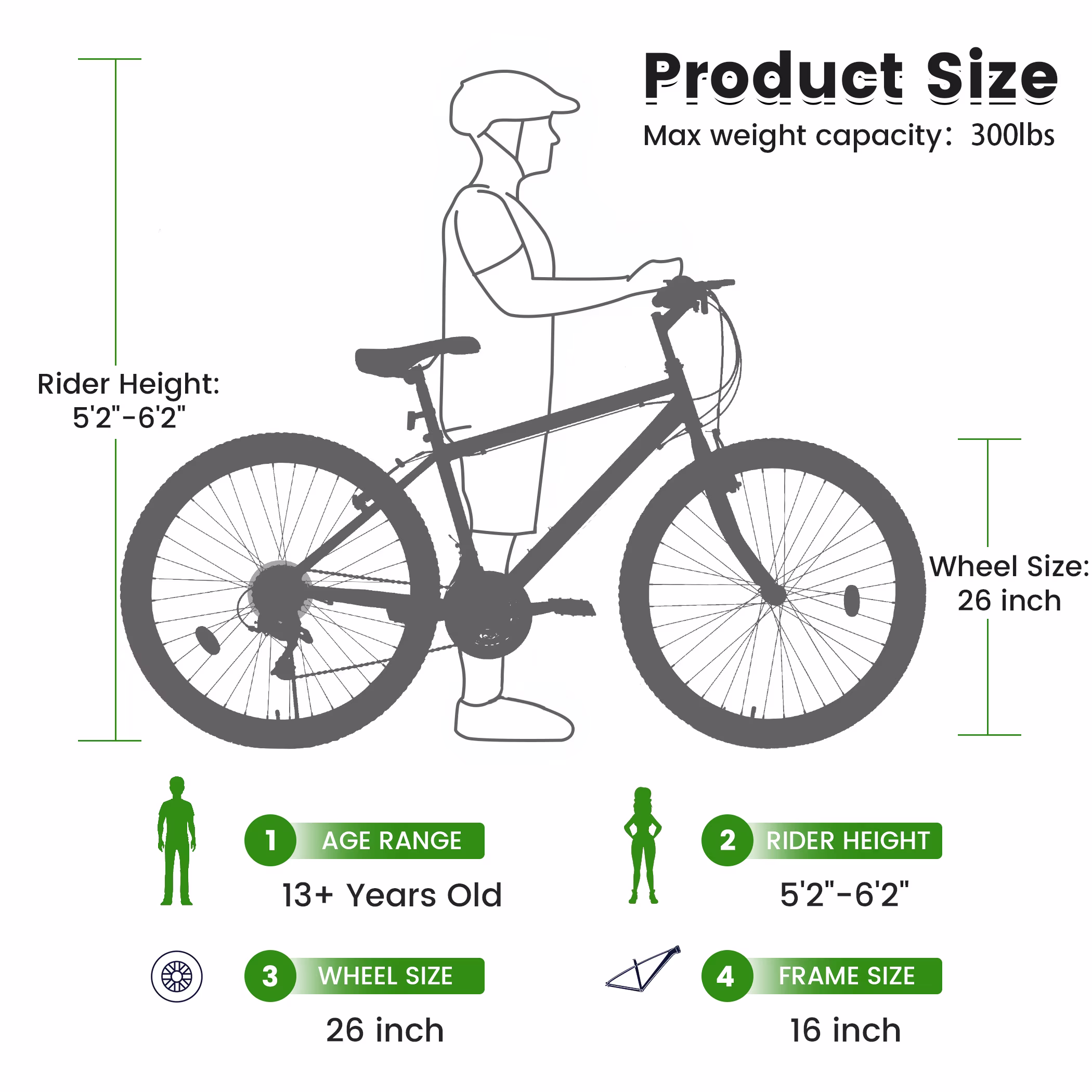 Ecarpat Mountain Bike 26 Inch for Men Women, 21 Speeds High-Carbon Steel Frame, Classic Adult Teens Sport Bicycle, V Brakes Bicycle for Snow City Commuters and Short Trip - Image 4