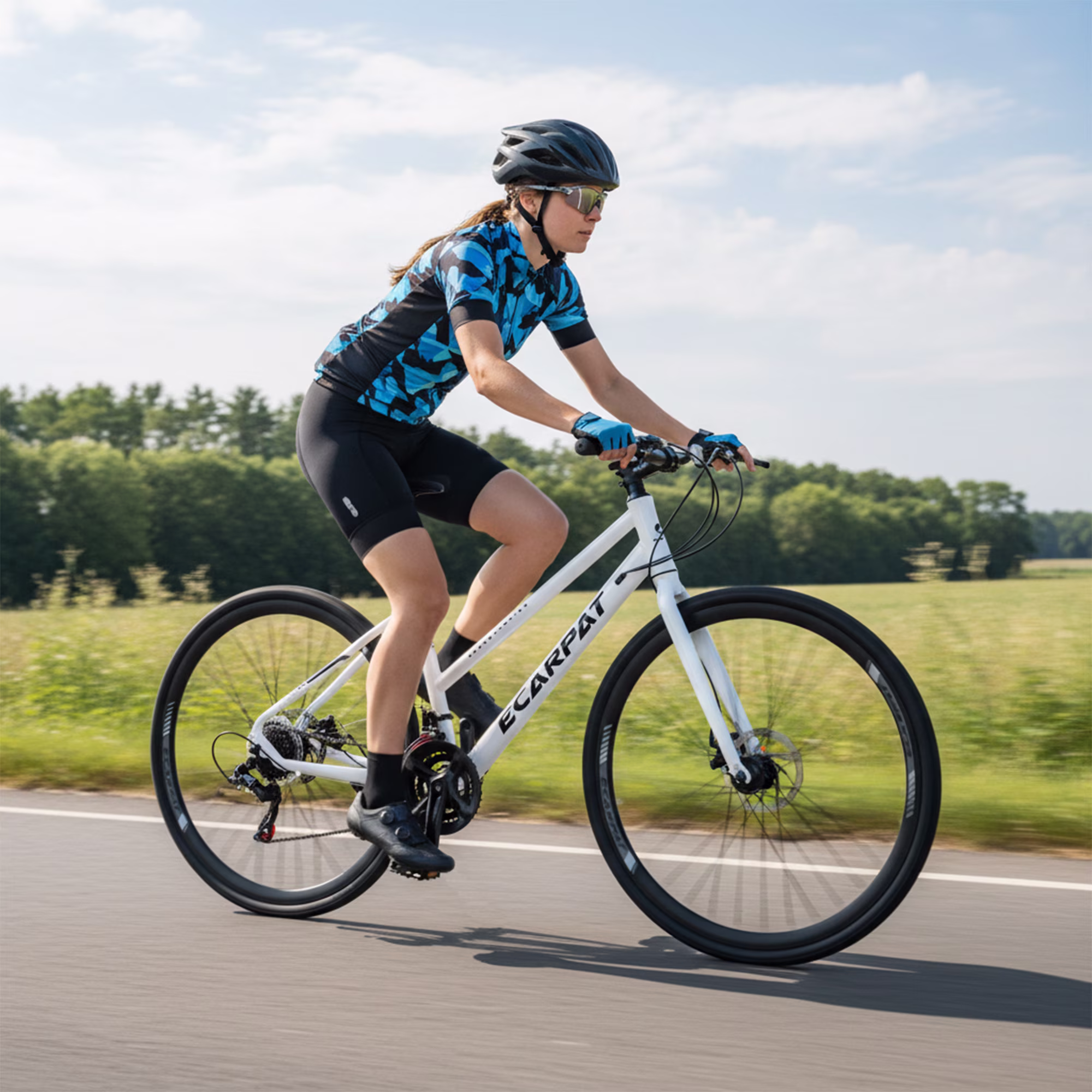Ecarpat Road Bike 700C Tires, 21 Speeds Hybrid Bike for Men, Steel Alloy Lightweight Frame Disc Brake Racing Bike, City Commuting Road Bicycle for Men Women - Image 2