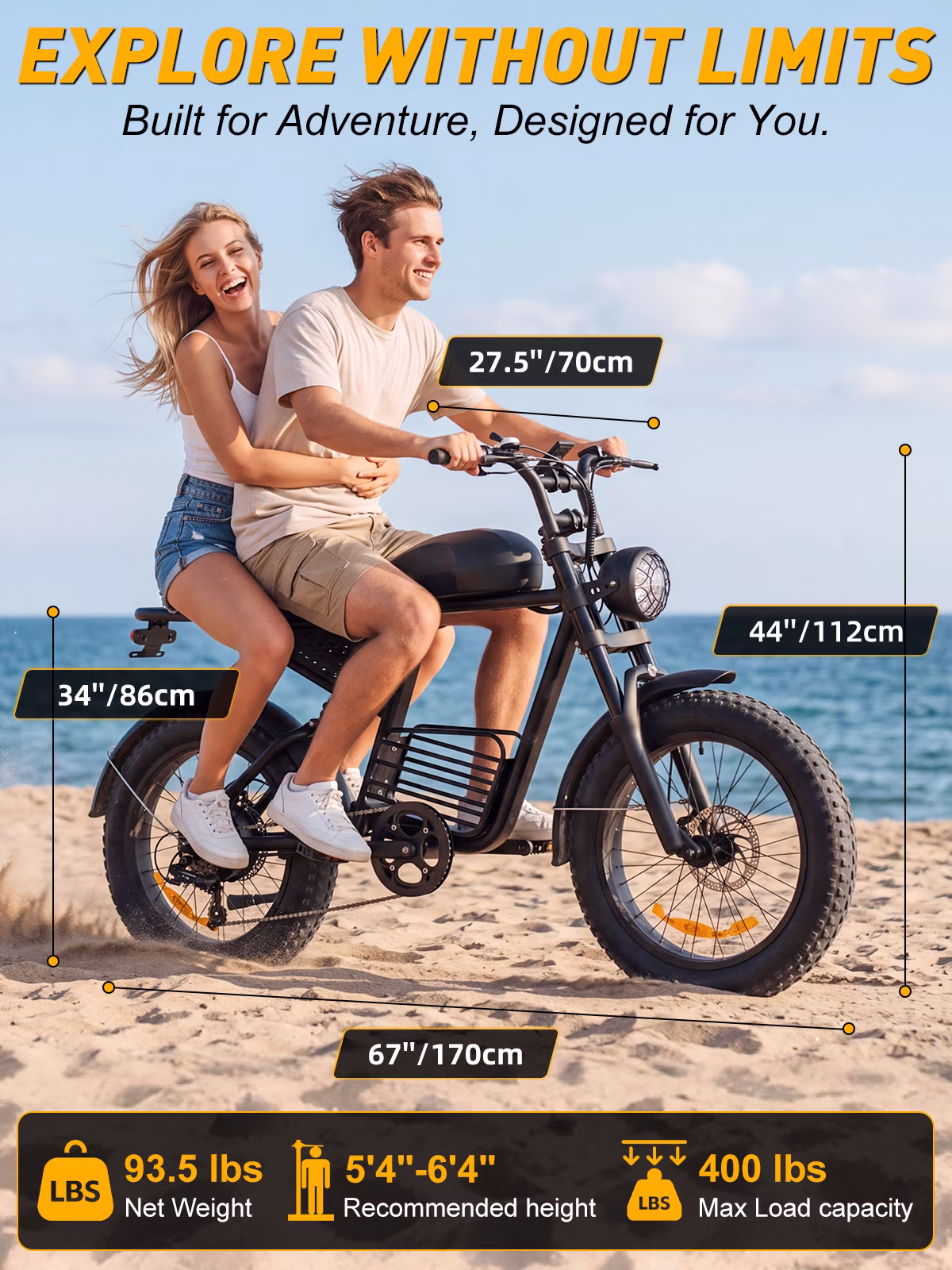 Electric Bike for Adults, 750W Motor, 20"x4" Fat Tire, E Mountain Bike, 48V/15.6AH Battery,UL2849 - Image 3