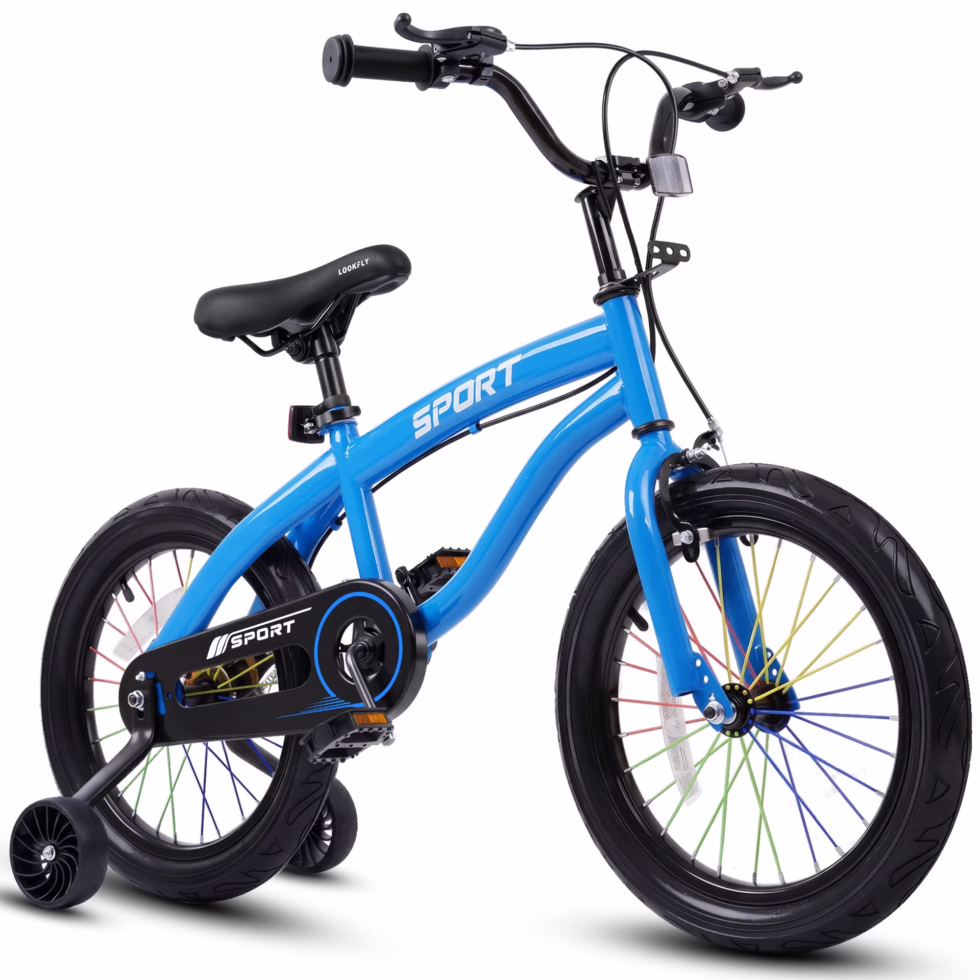 Enjoyrun 14" Kids Bike,Bike for Boys and Girls with Training Wheels,Children's Bicycles for Ages 3–7,Blue