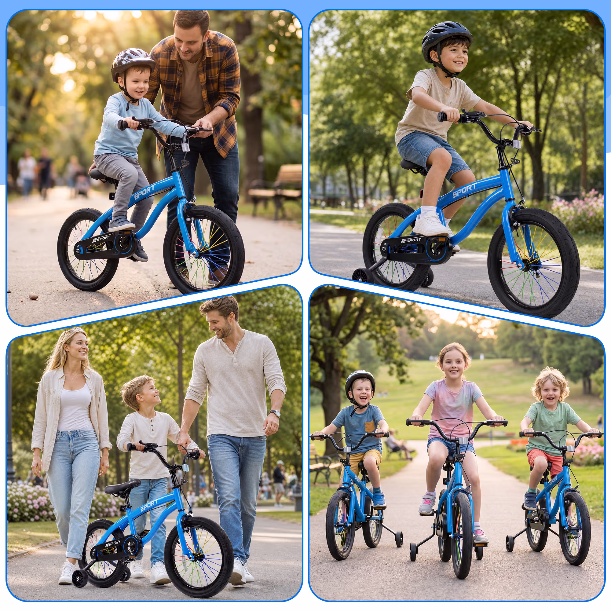 Enjoyrun 14" Kids Bike,Bike for Boys and Girls with Training Wheels,Children's Bicycles for Ages 3–7,Blue - Image 2