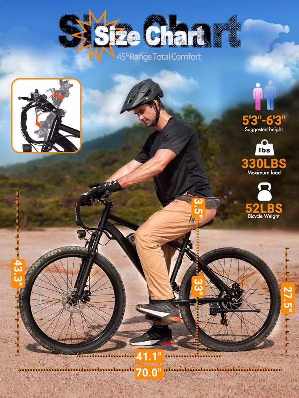 ESKUTE M200P Electric Bike for Adults, 21-Speed Gear 27.5" Mountain Ebike, 750W Motor 20MPH, 48V 13Ah Removable Battery, with NFC Unlock, Step Over E-Bicycle Black, UL2849 Class 2 - Image 4