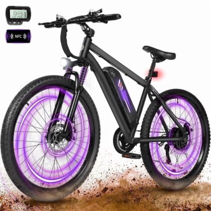 ESKUTE M200P Electric Bike for Adults, 21-Speed Gear 27.5" Mountain Ebike, 750W Motor 20MPH, 48V 13Ah Removable Battery, with NFC Unlock, Step Over E-Bicycle Black, UL2849 Class 2