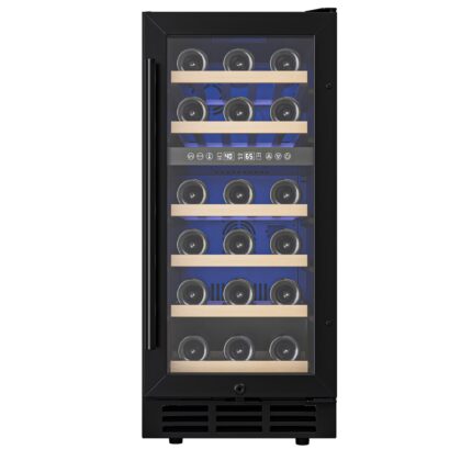 EUHOMY 3.6 Cu.ft. Dual Zone Glass Door Wine Refrigerator, Black