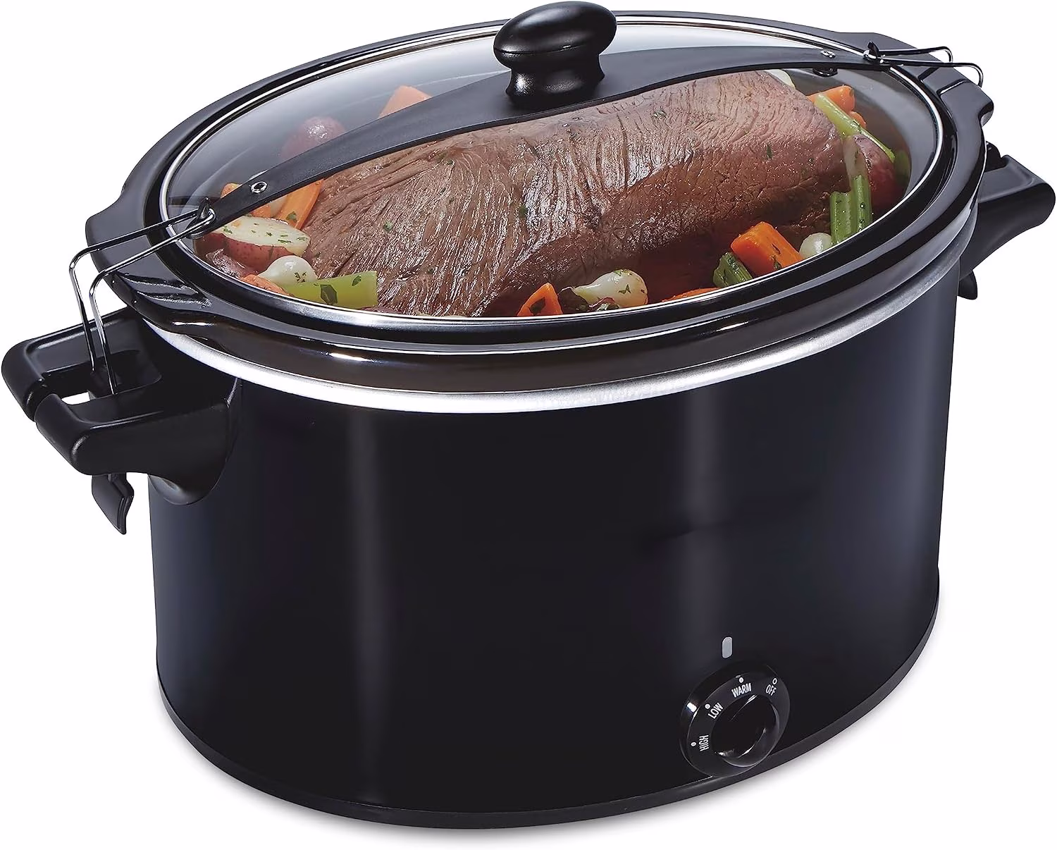 Extra Large 10 Quart Portable Slow Cooker, Family Size, Dual Handles, Travel-Friendly, Fits 8+ Servings