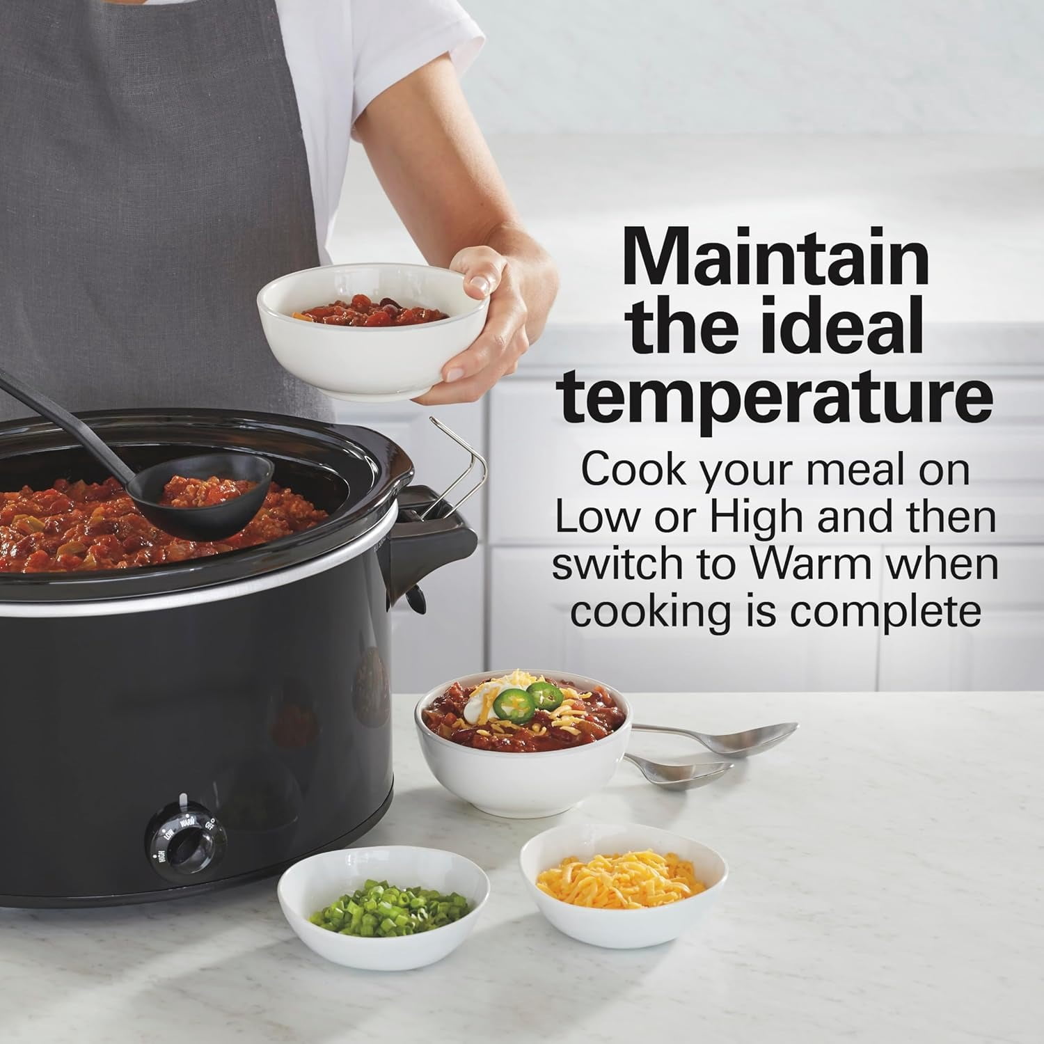 Extra Large 10 Quart Portable Slow Cooker, Family Size, Dual Handles, Travel-Friendly, Fits 8+ Servings - Image 5