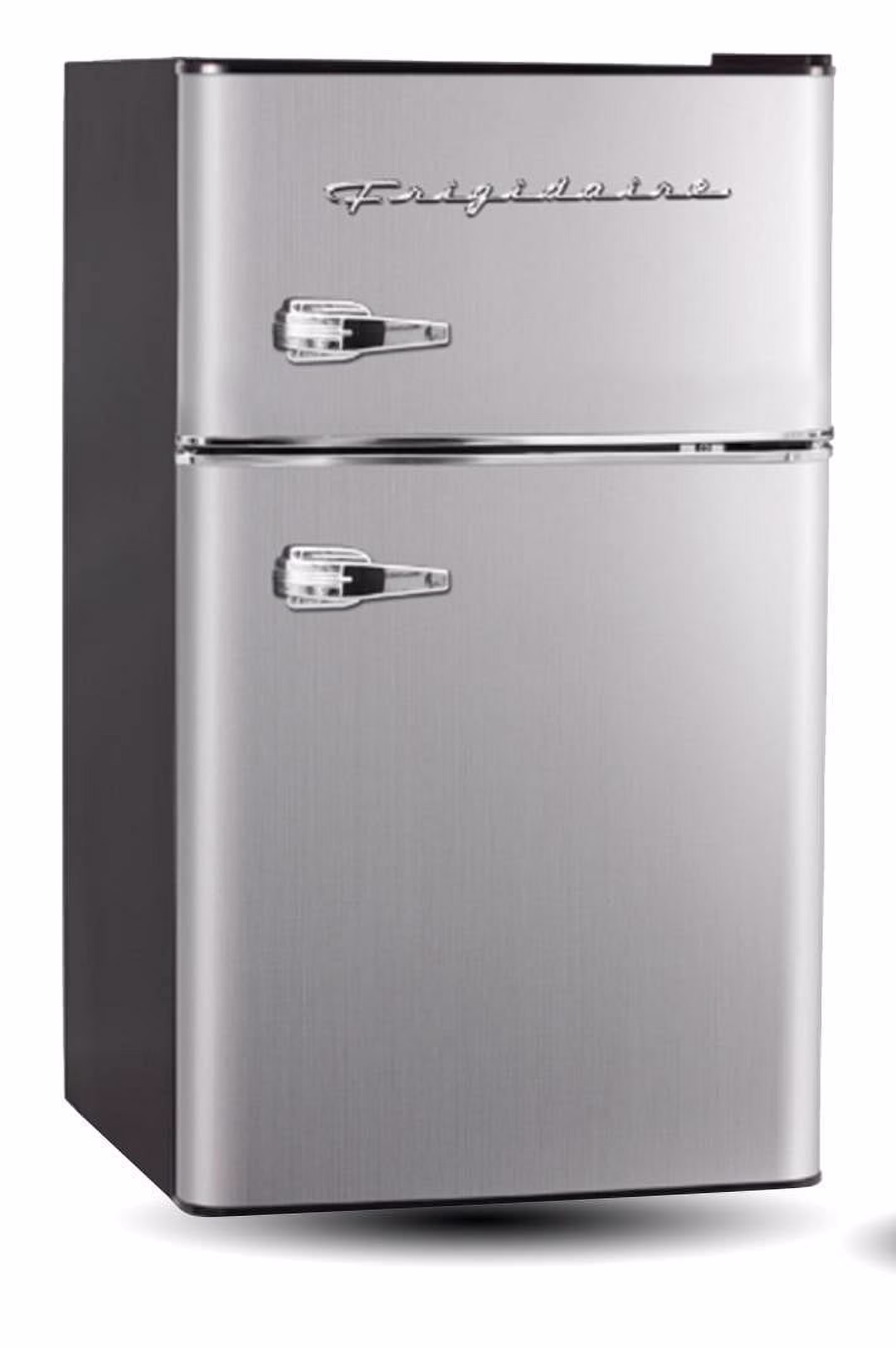 Frigidaire 3.1 Cu. ft. Retro Refrigerator with Freezer Compartment, 2-Door Compact Fridge, Platinum