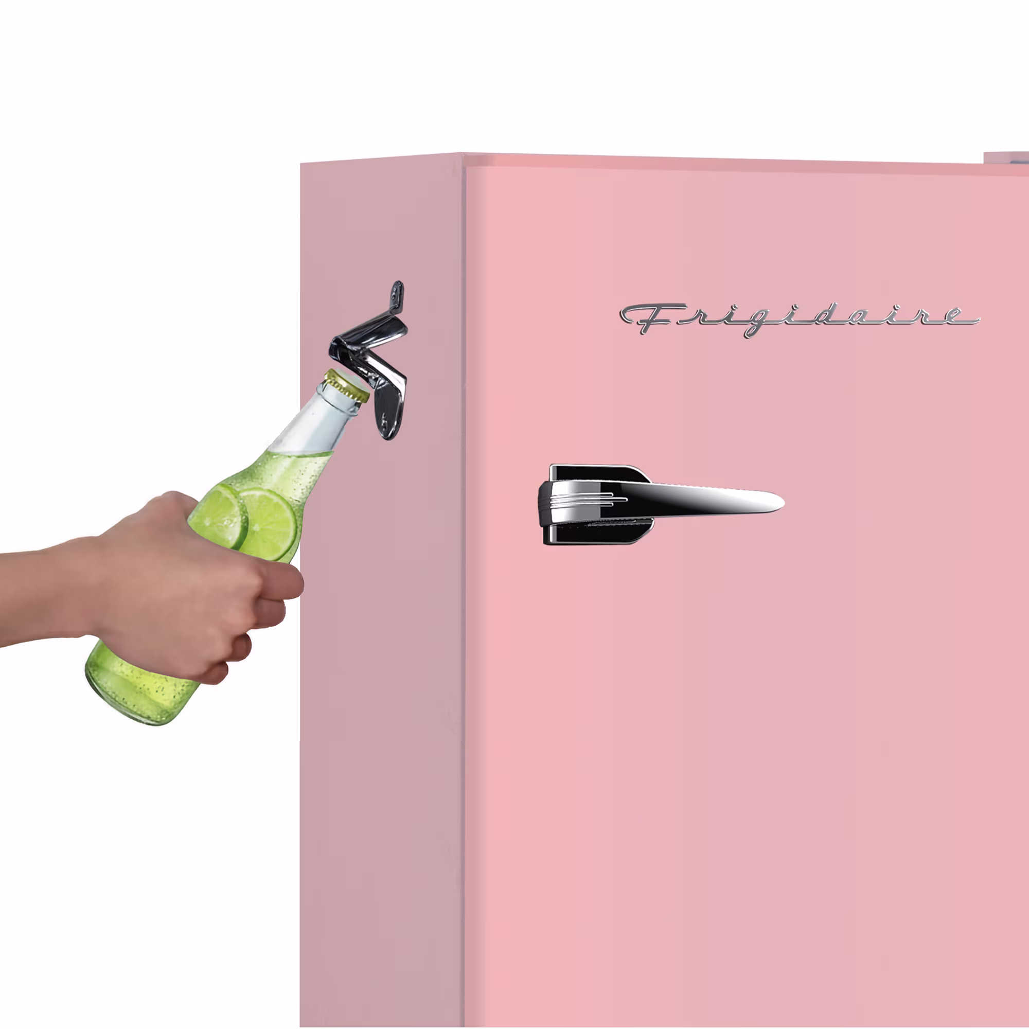 Frigidaire 3.2 Cu. ft. Retro Compact Refrigerator with Chiller Compartment, Mini Fridge with Side Bottle Opener, Pink - Image 4