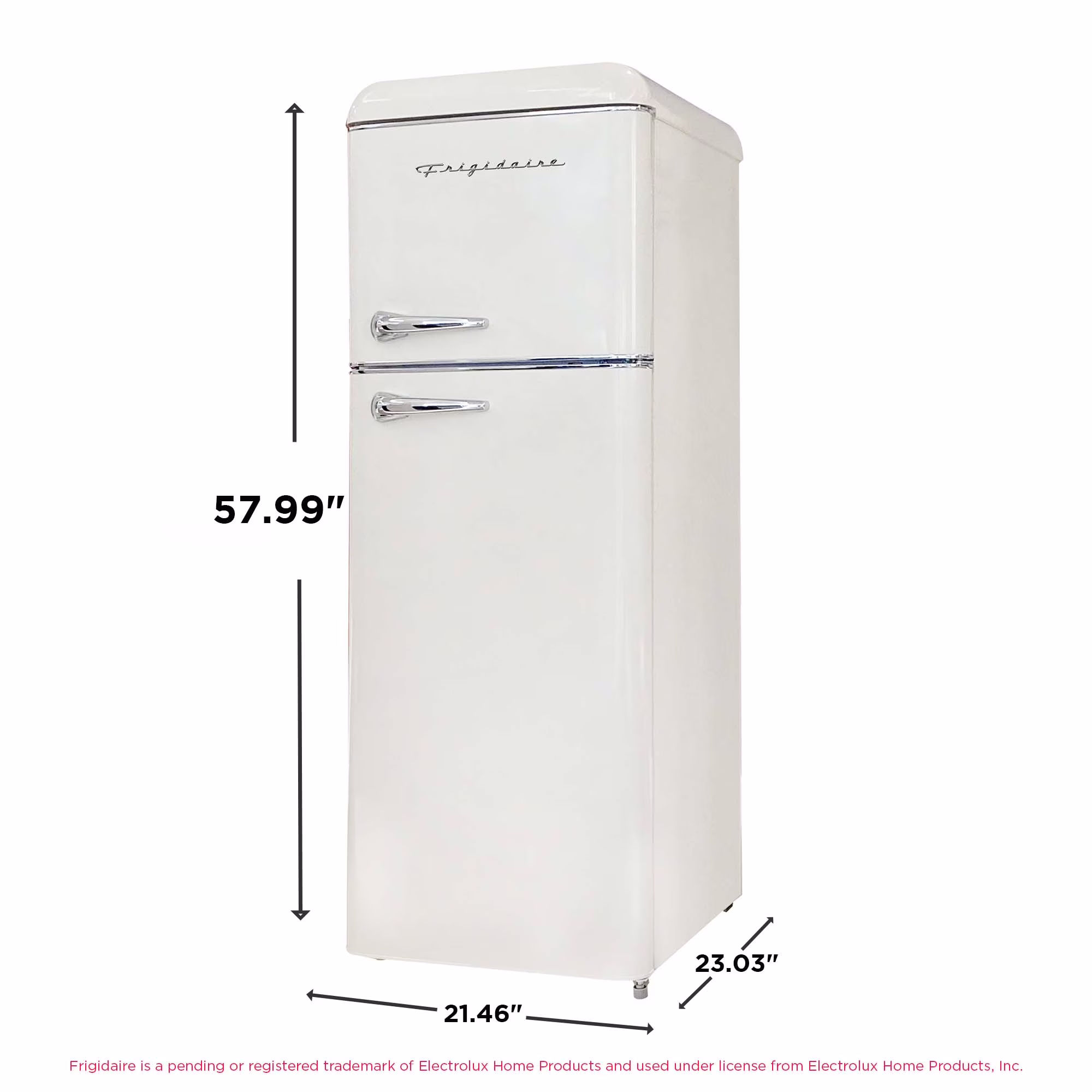 Frigidaire 7.5 Cu. ft. Retro Refrigerator, Apartment Size Top Mount Fridge with Chrome Handles, Cream EFR756 - Image 2