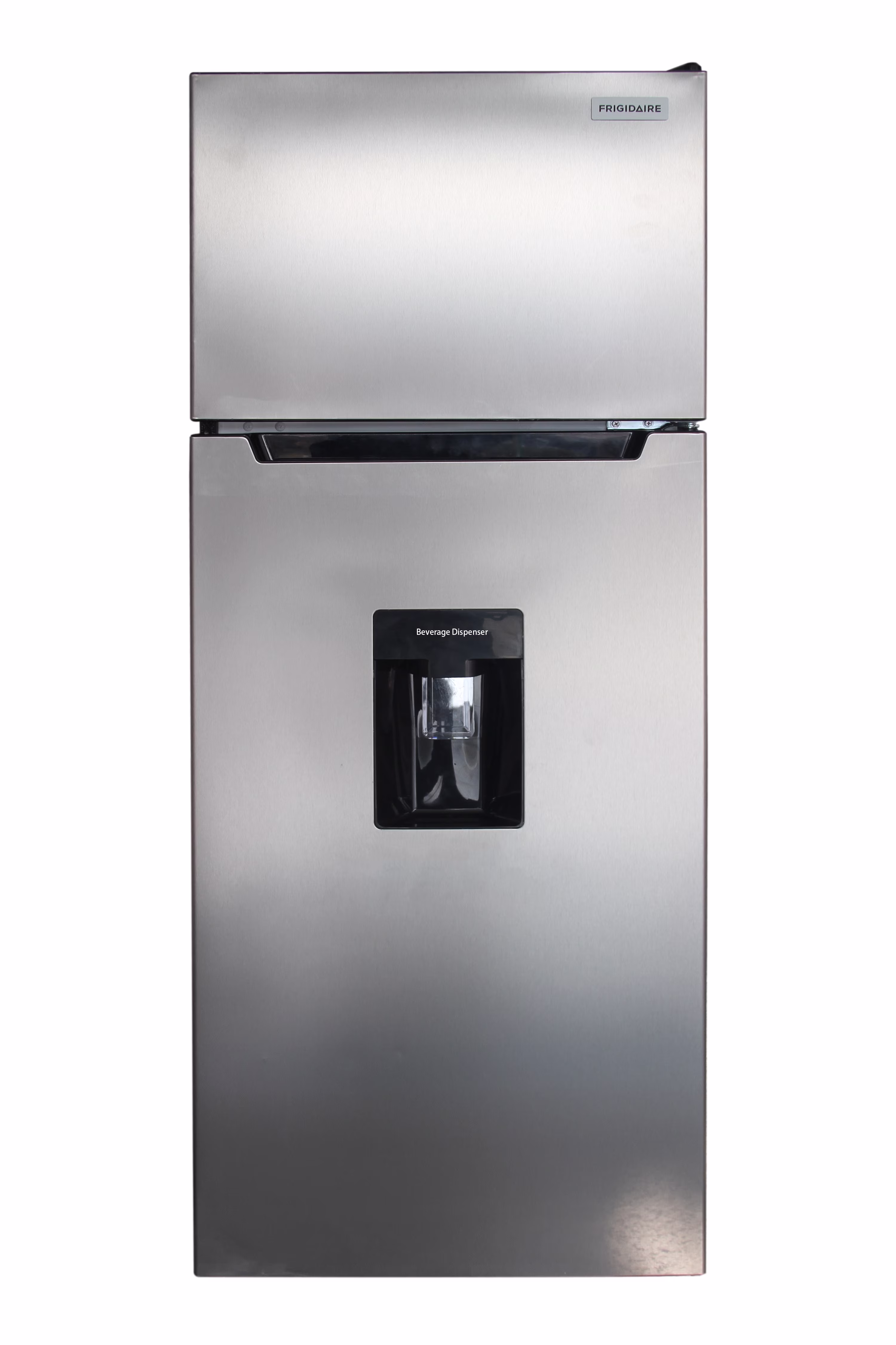 Frigidaire 7.5 Cu Ft Top Freezer Refrigerator with Beverage Dispenser, Platinum – Apartment Size Refrigerator for Kitchen, Office, Garage