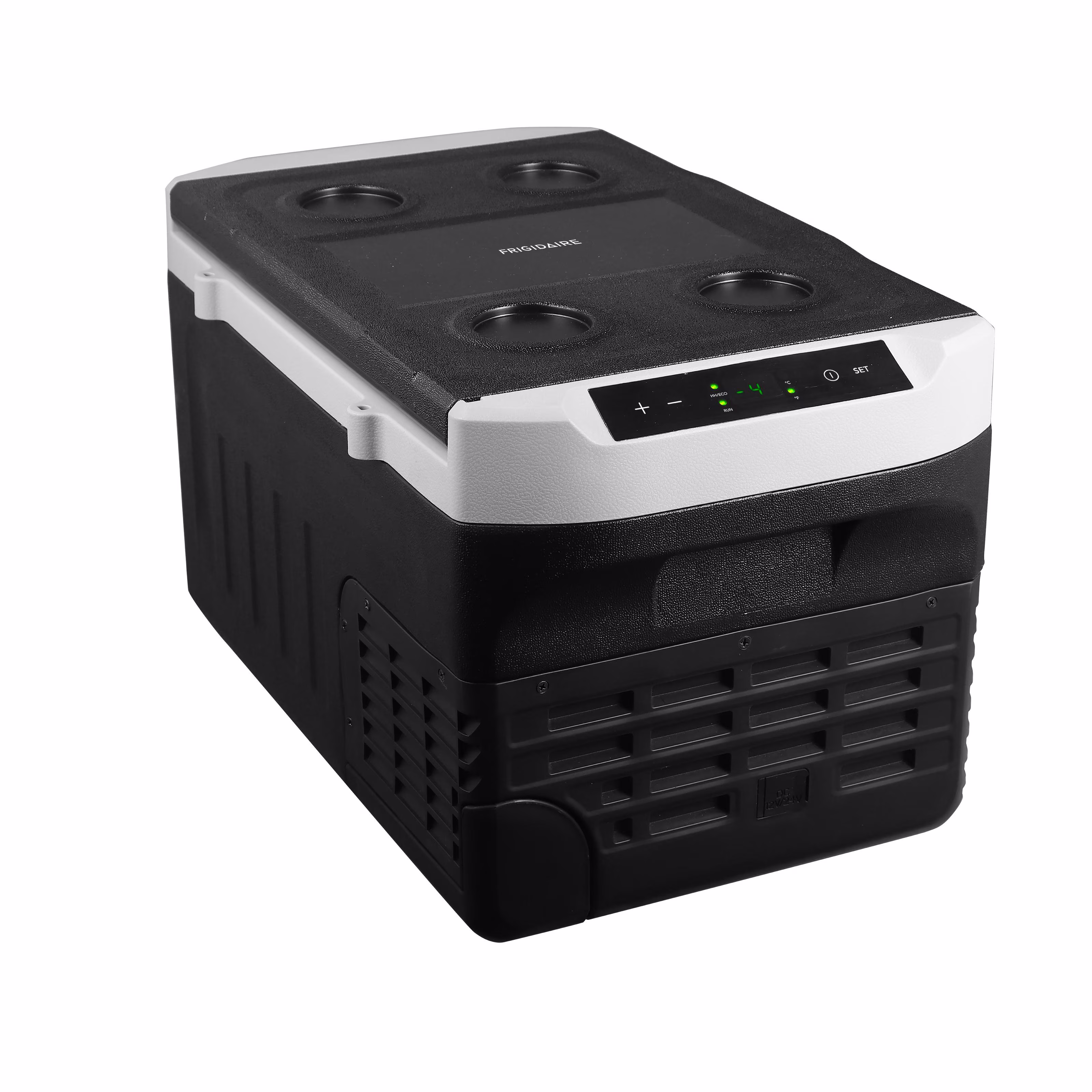 Frigidaire Portable Dual Zone Refrigerator Freezer 20L, Black Rugged 2-in-1 Car Fridge with Cooler for Travel, Camping, Truck, RV