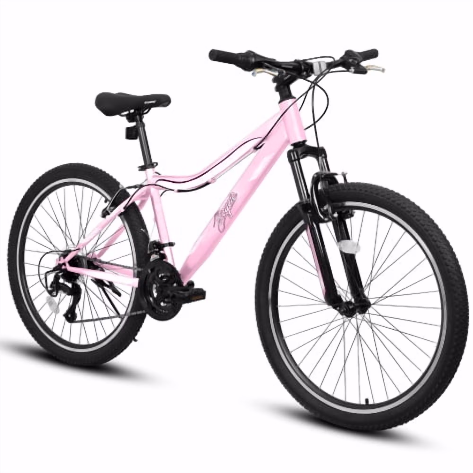FUPOJH 24-Inch Women's Mountain Bike,21-Speed,Front Suspension,Dual V-Brakes, 80% Pre-Assembled Adult Trail Bike
