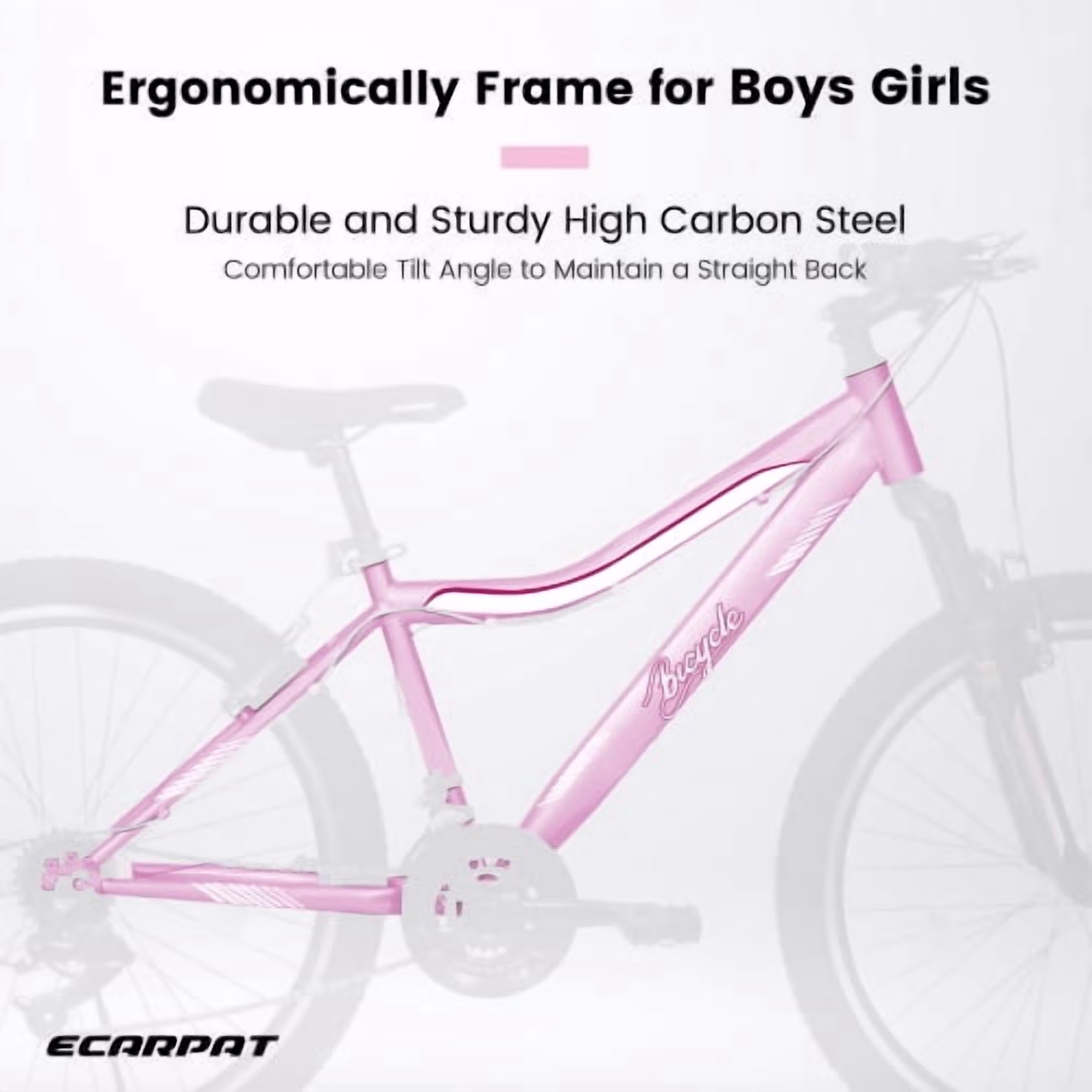 FUPOJH 24-Inch Women's Mountain Bike,21-Speed,Front Suspension,Dual V-Brakes, 80% Pre-Assembled Adult Trail Bike - Image 5
