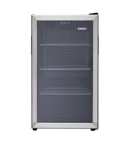 Galanz 116 Can Beverage Cooler, Glass Door Beverage Refrigerator, Drink Fridge for Soda, Beer & Wine, Freestanding for Home, Office, Bar