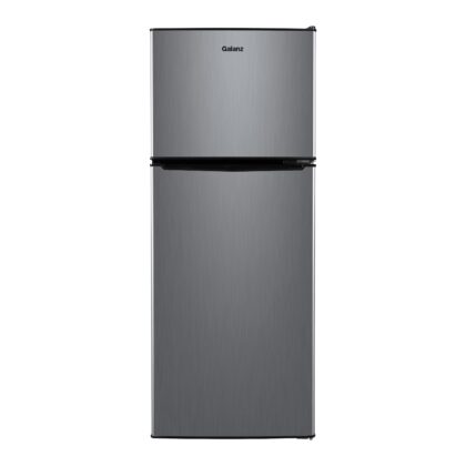 Galanz 4.6 cu ft Stainless Steel Mini Fridge with Freezer—compact, energy-efficient refrigerator ideal for dorms, offices, and small spaces.