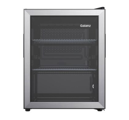 Galanz 85 Can Beverage Cooler, Glass Door Beverage Refrigerator, Drink Fridge for Soda, Beer & Wine, Freestanding for Home, Office, Bar
