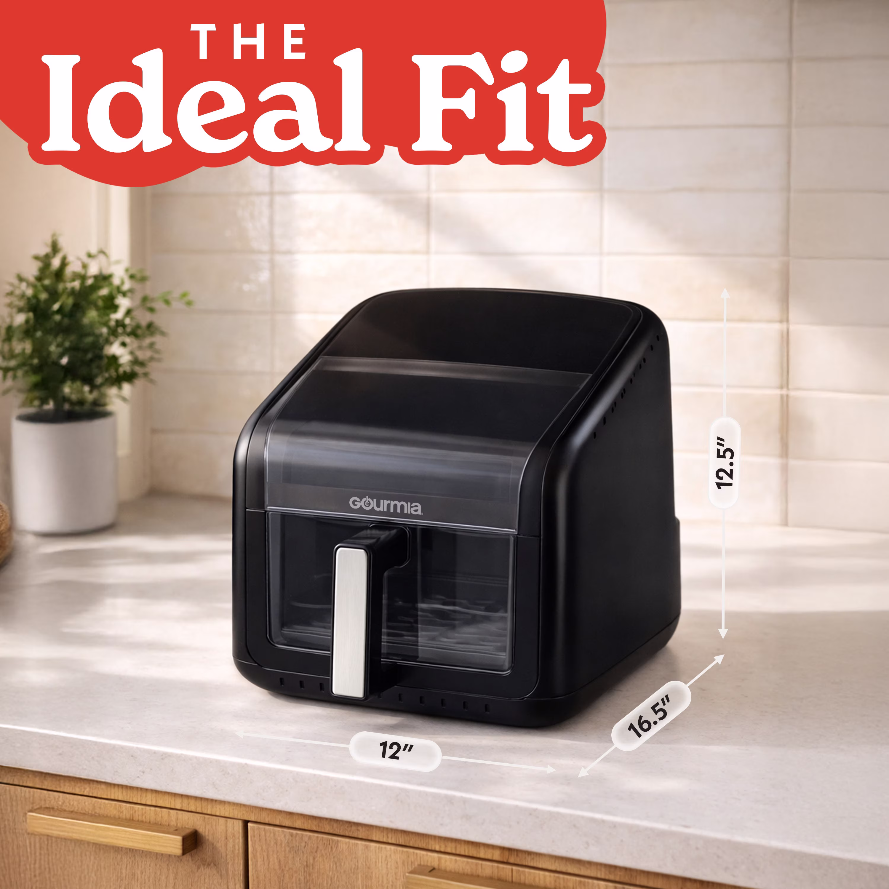 Gourmia Panorama 7-QT Digital Air Fryer with Panoramic View, Holographic Display, & 12 Presets, Black - Image 4