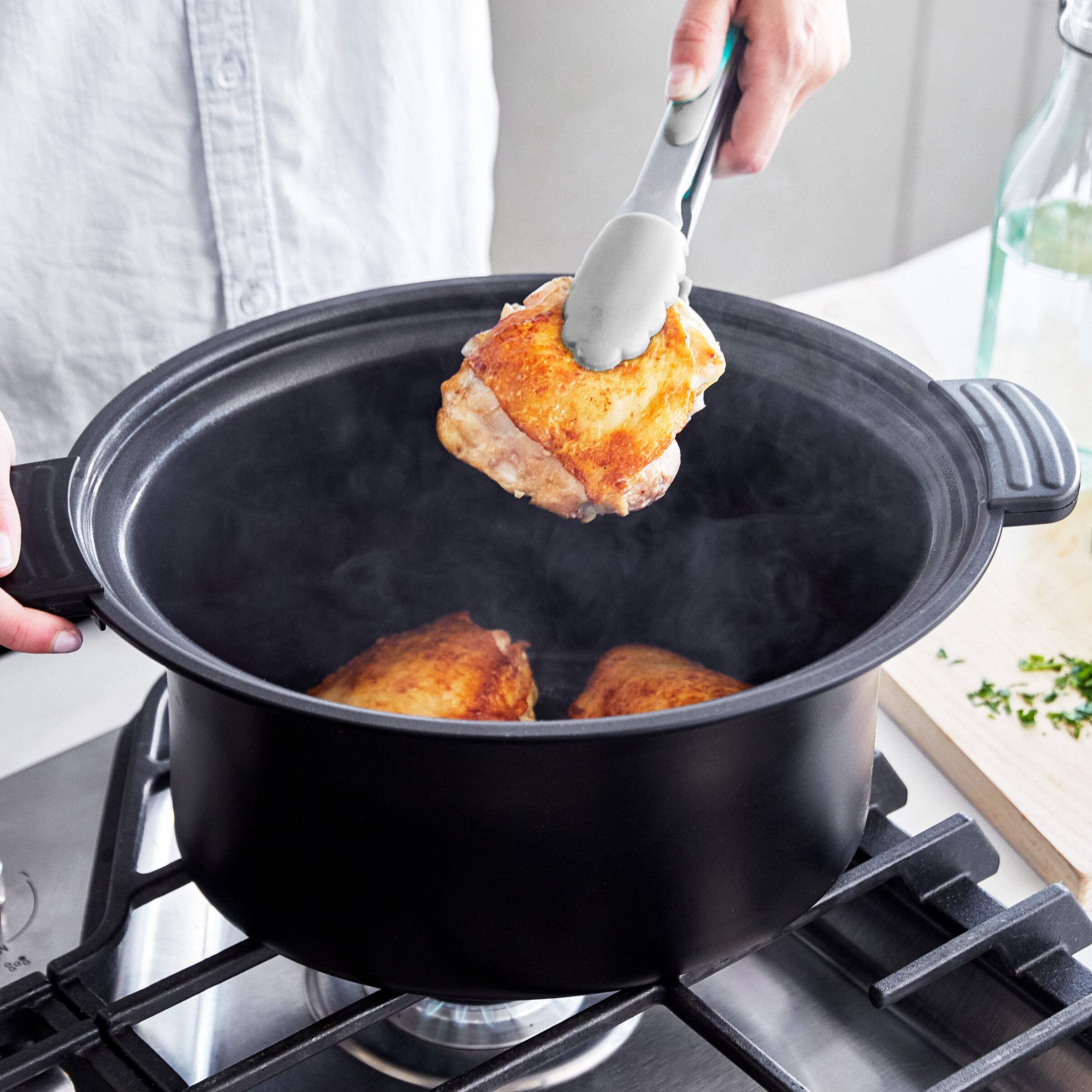 GreenLife 8QT Slow Cooker, Non-Toxic Ceramic Nonstick, Family Size, White - Image 4