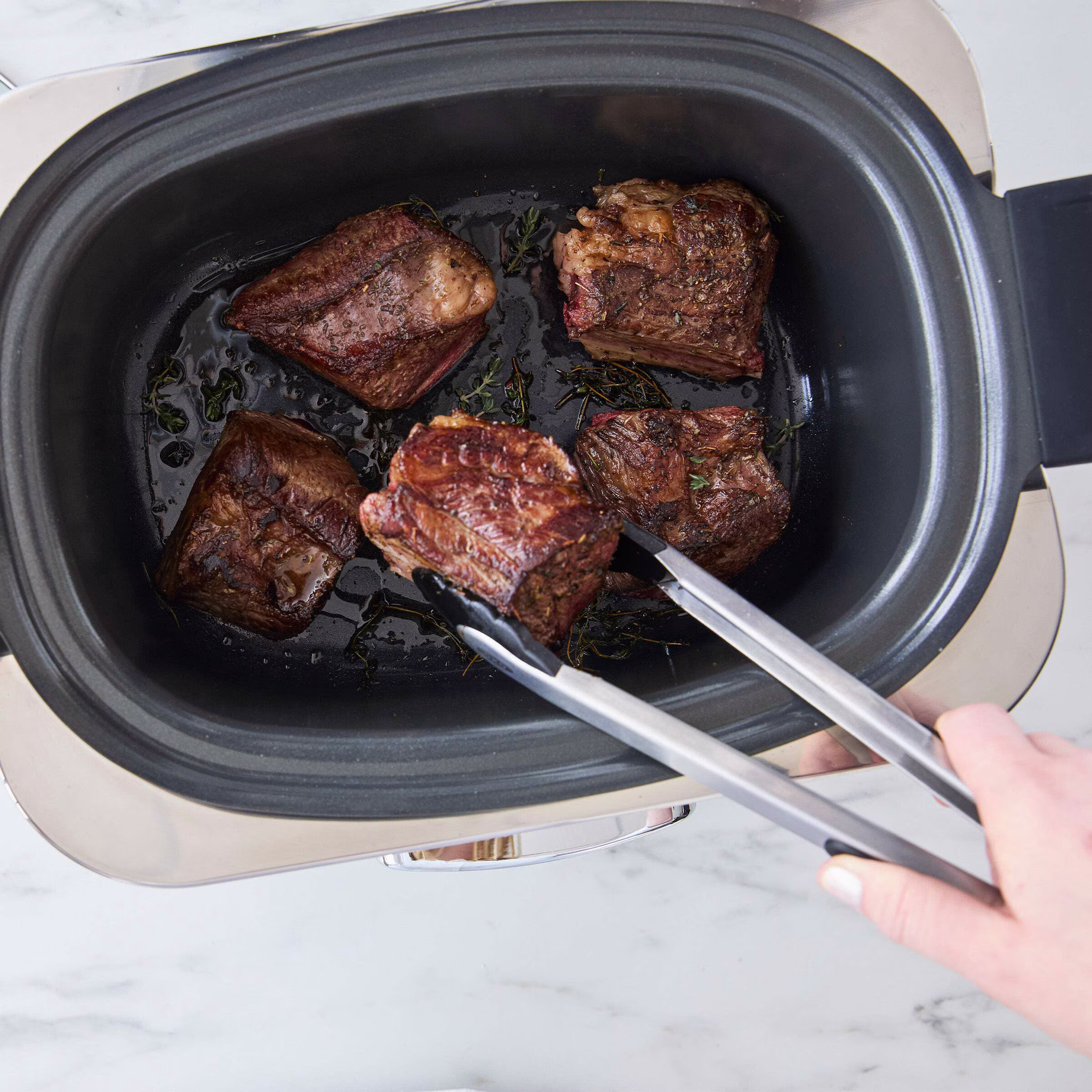 GreenPan 6-Quart, 14-in-1 Slow Cooker, Family Size, Ceramic Nonstick, Dishwasher Safe Parts, Black - Image 2