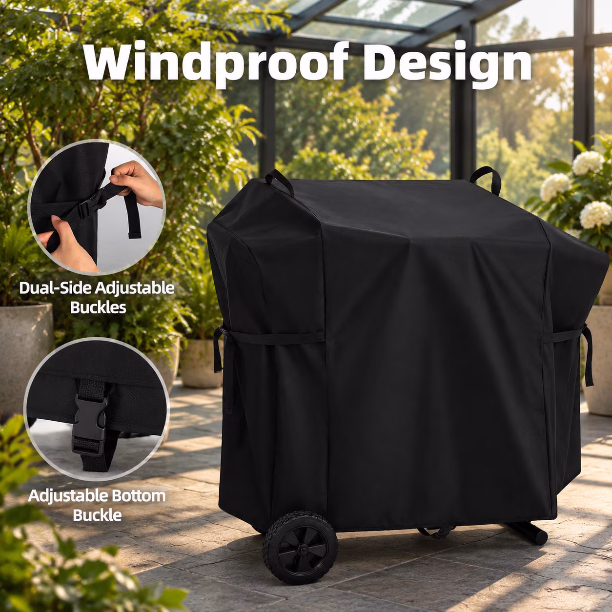 Griddle Cover for Blackstone 22 Inch On The Go Scissor-Leg Grill, Black Full Length - Image 2