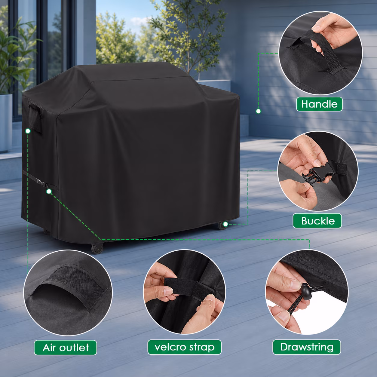 Grill Cover For Blackstone 22" Xl Griddle Pelletbo | Waterproof Outdoor Bbq Omnivoreb - Black - Image 3