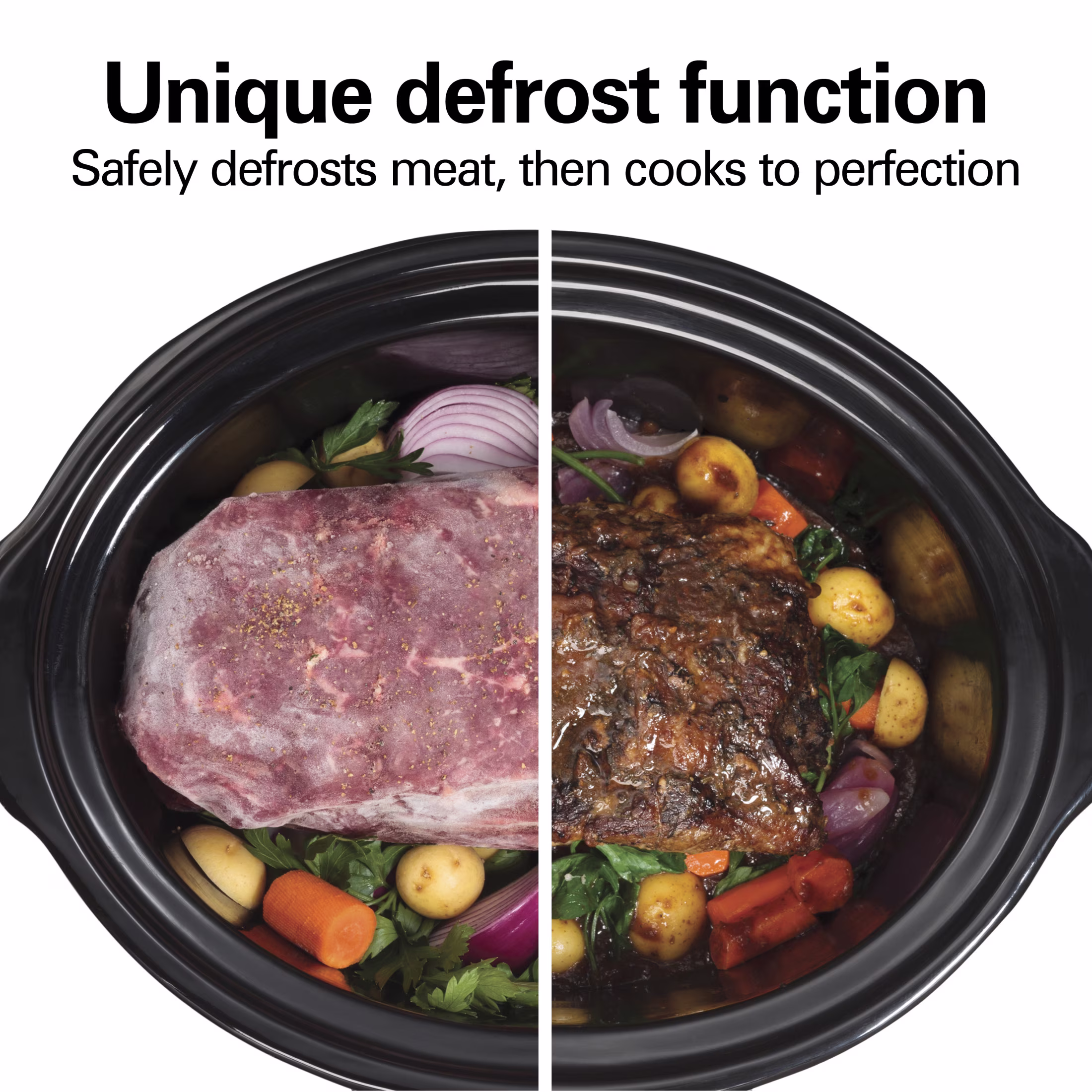 Hamilton Beach 6 Qt Programmable Slow Cooker, MealTime and Defrost Modes, Includes Temperature Probe, Ready, Set, Dinner, Matte Black - Image 3