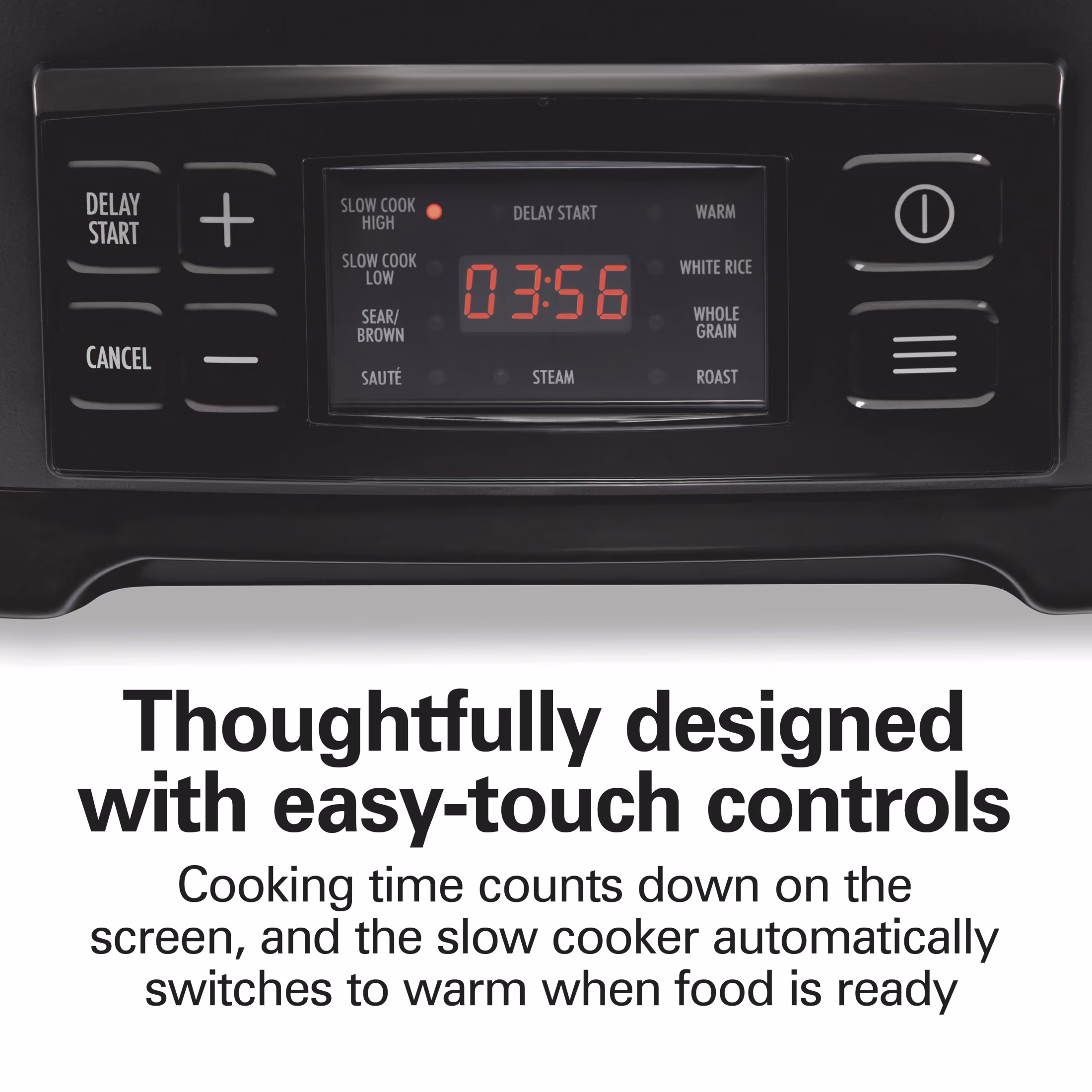 Hamilton Beach 9-in-1 Multi Cooker, 6 Qt Searing Slow Cooker, Nonstick Aluminum Crock with Removable Pot, Black - Image 5