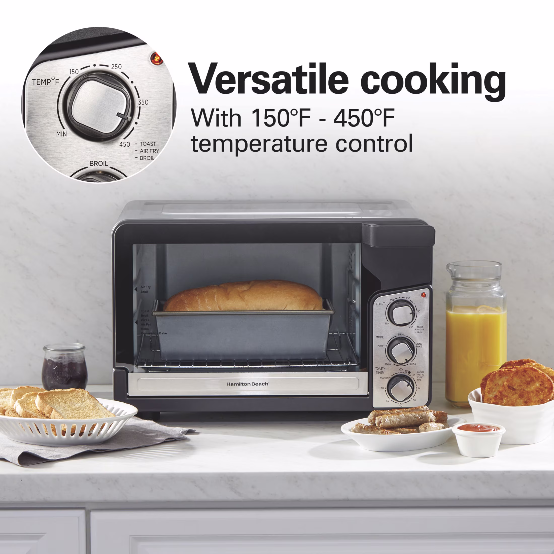 Hamilton Beach Easy View XL Air Fryer Toaster Oven with Sure-Crisp Air Fry technology, 6 Slice, 5-in-1 Countertop Oven, Black - Image 5
