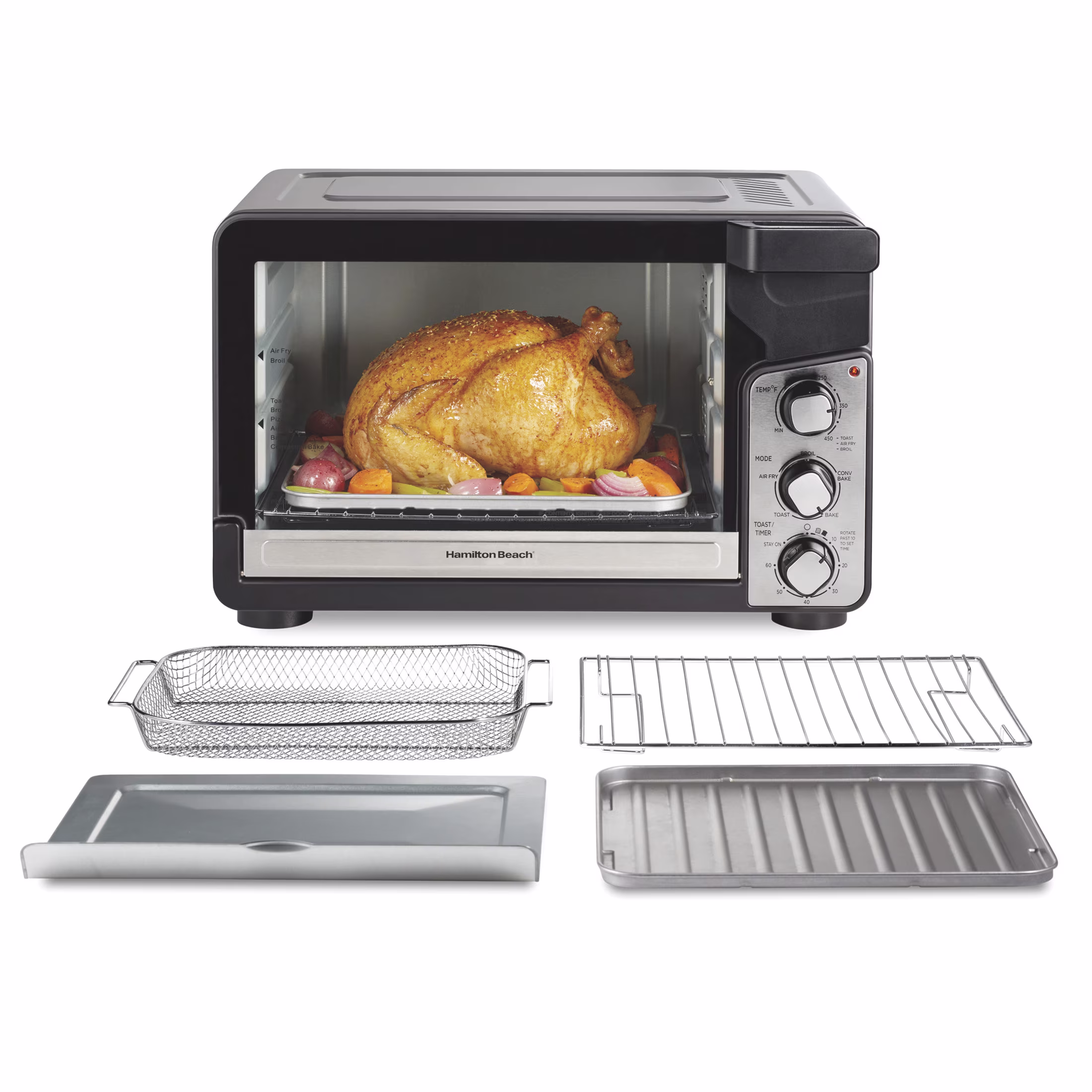Hamilton Beach Easy View XL Air Fryer Toaster Oven with Sure-Crisp Air Fry technology, 6 Slice, 5-in-1 Countertop Oven, Black - Image 4