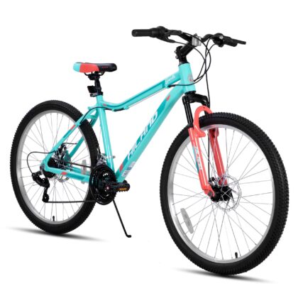 Hiland 26 Inch Mountain Bike, 18 Speed MTB with Dual Disc Brake, Mountain Bike for Women, Aluminium Frame Bicycle