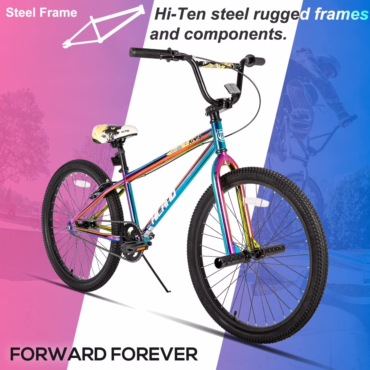 Hiland BMX BIKE 24 & 26 inch, Beginner-Level to Advanced Riders with 2 Pegs for Adults, Multiple Colors - Image 4