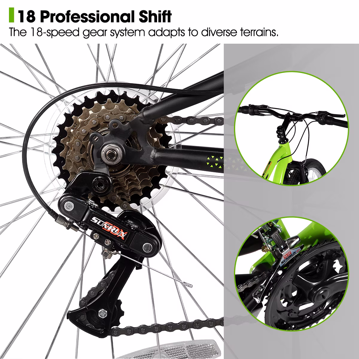 Hiland Full Suspension Mens Mountain Bike, 18-Speed, 26 Inch Wheel, V-Brakes Bike for Men Womens Adult Bicycle - Image 4