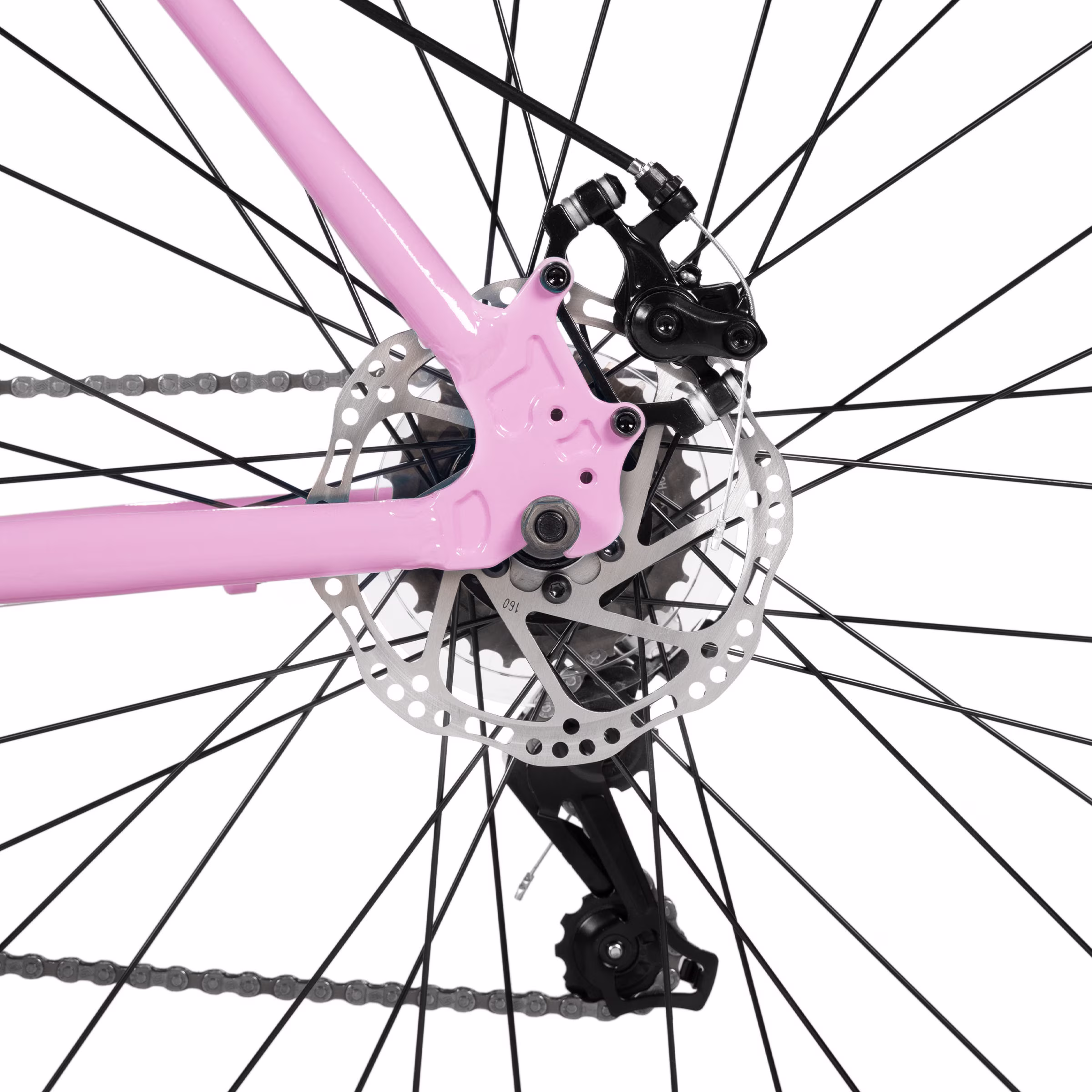 HILAND Unisex Commuter Road Bike 7-Speed Shimano, Mechanical Disc Brakes, 700c Alloy Frame (Black/Blue/Pink/White) - Image 4