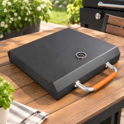 Hinged Lid for 22 Inch Blackstone Griddle, Stainless Steel Hood with Temperature Gauge