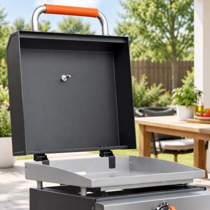 Hinged Lid For Blackstone 17 Inch Griddle Hood Cover With Adventure Ready 17in 1832 1971 1900 1814 Flat Top Tabletop Grill Replace