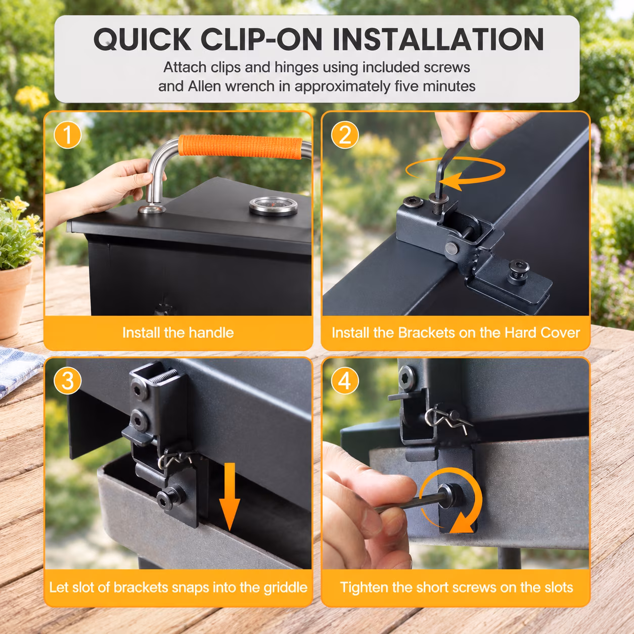 Hinged Lid Hard Cover for 17 Inch Griddles, Fits Blackstone Models, Rust-Resistant Grill Accessory - Image 2