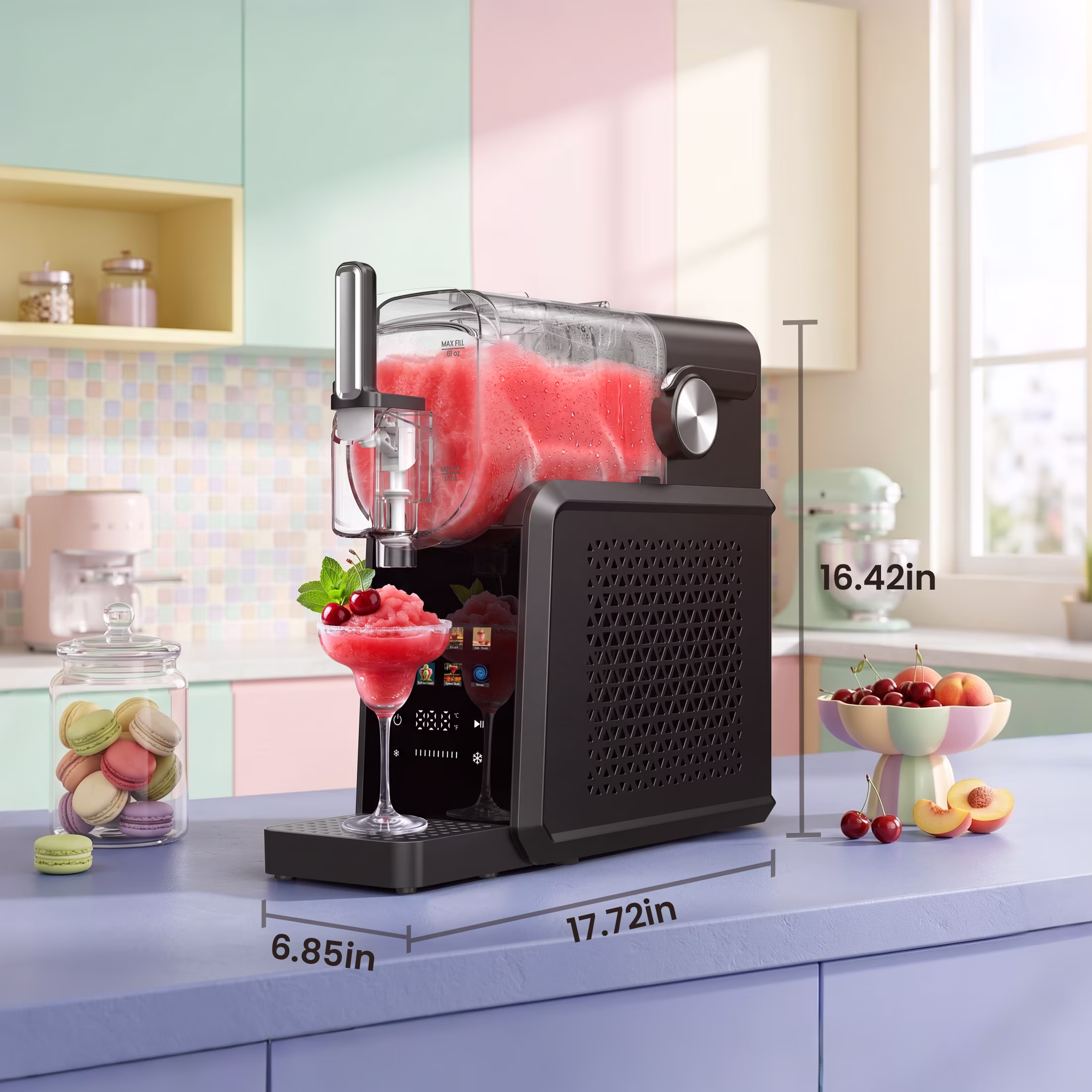 Hivroo 90-oz Slushie Machine– Frozen Drink Machine, No Ice Needed, Auto-Clean, 7 Presets, Dishwasher Safe - Image 3