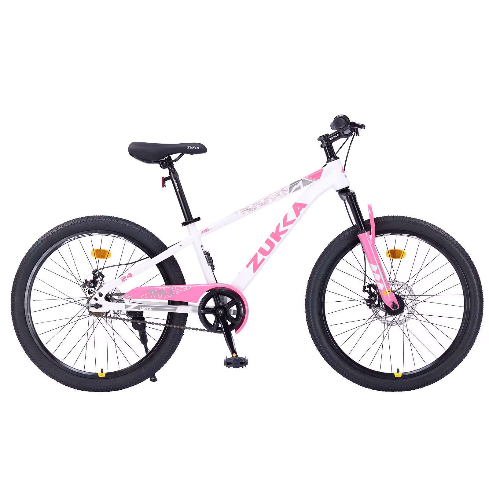 Holaki 24-inch Kids Mountain Bike for Boys Girls Ages 9–12, Durable Steel Frame Kid Bicycle with Suspension Fork & Double Disc Brakes, White - Image 2