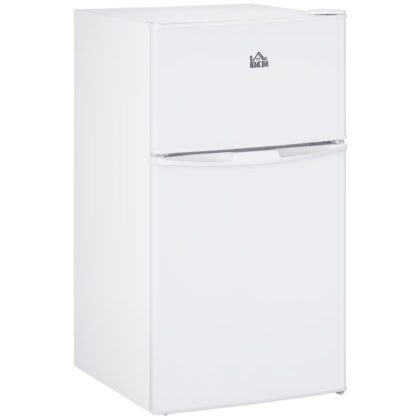 HOMCOM Adjustable Thermostat Refrigerators, Steel/Plastic White