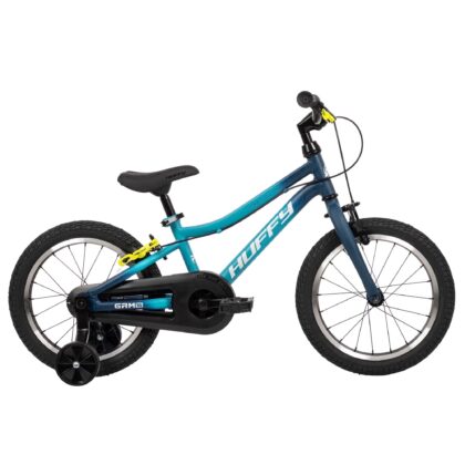 Huffy 16-Inch GRM Kids’ Bike, Multiple Ways to Learn: Balance Mode, Training Wheels & Standard Riding, Triple Brake System, Parent Assist Handle, Fits Riders 39"–46" Tall, Ages 4-6, Navy