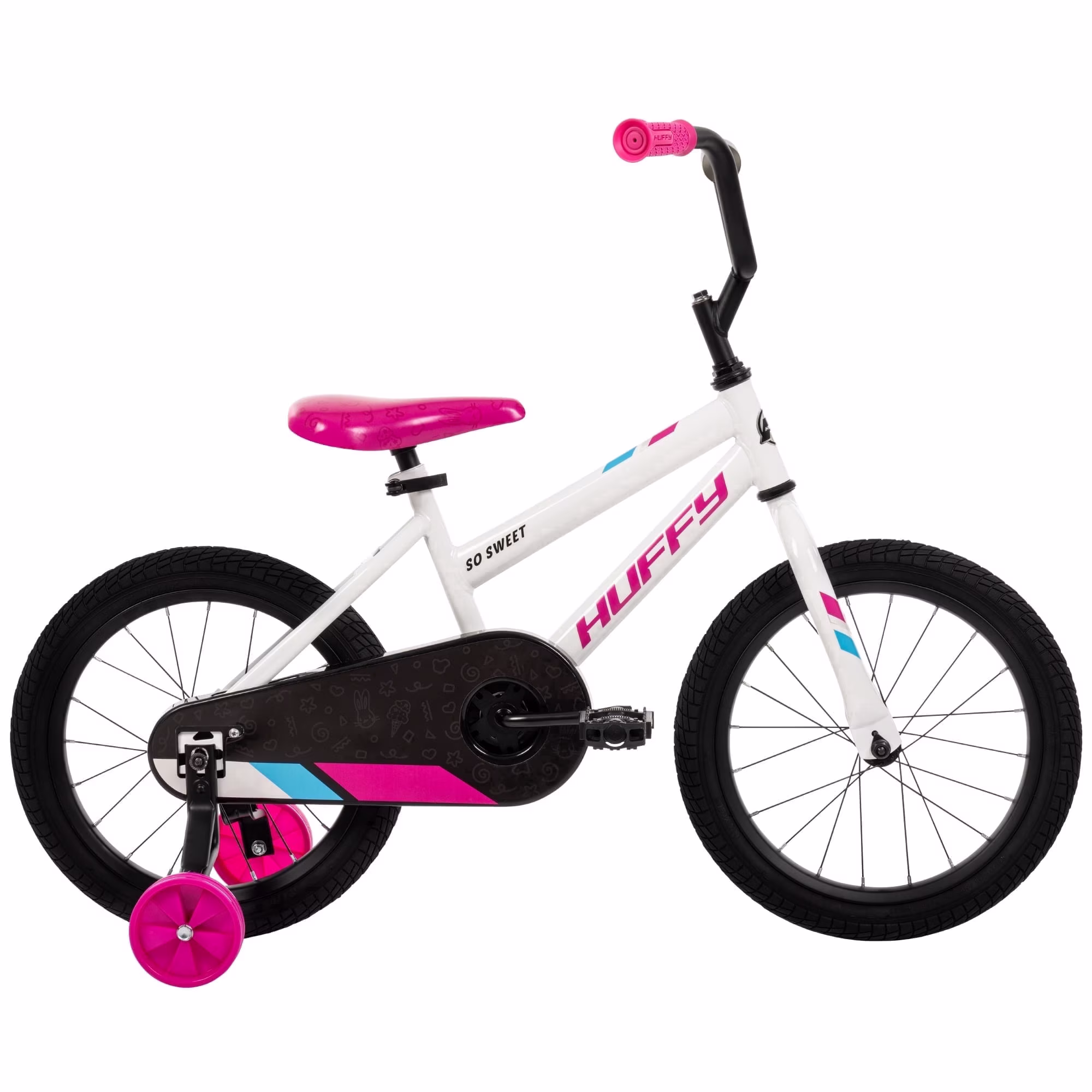 Huffy 16” So Sweet Kids’ Bike, Fits Riders 42”-48”, White/Pink, Youth, Girls