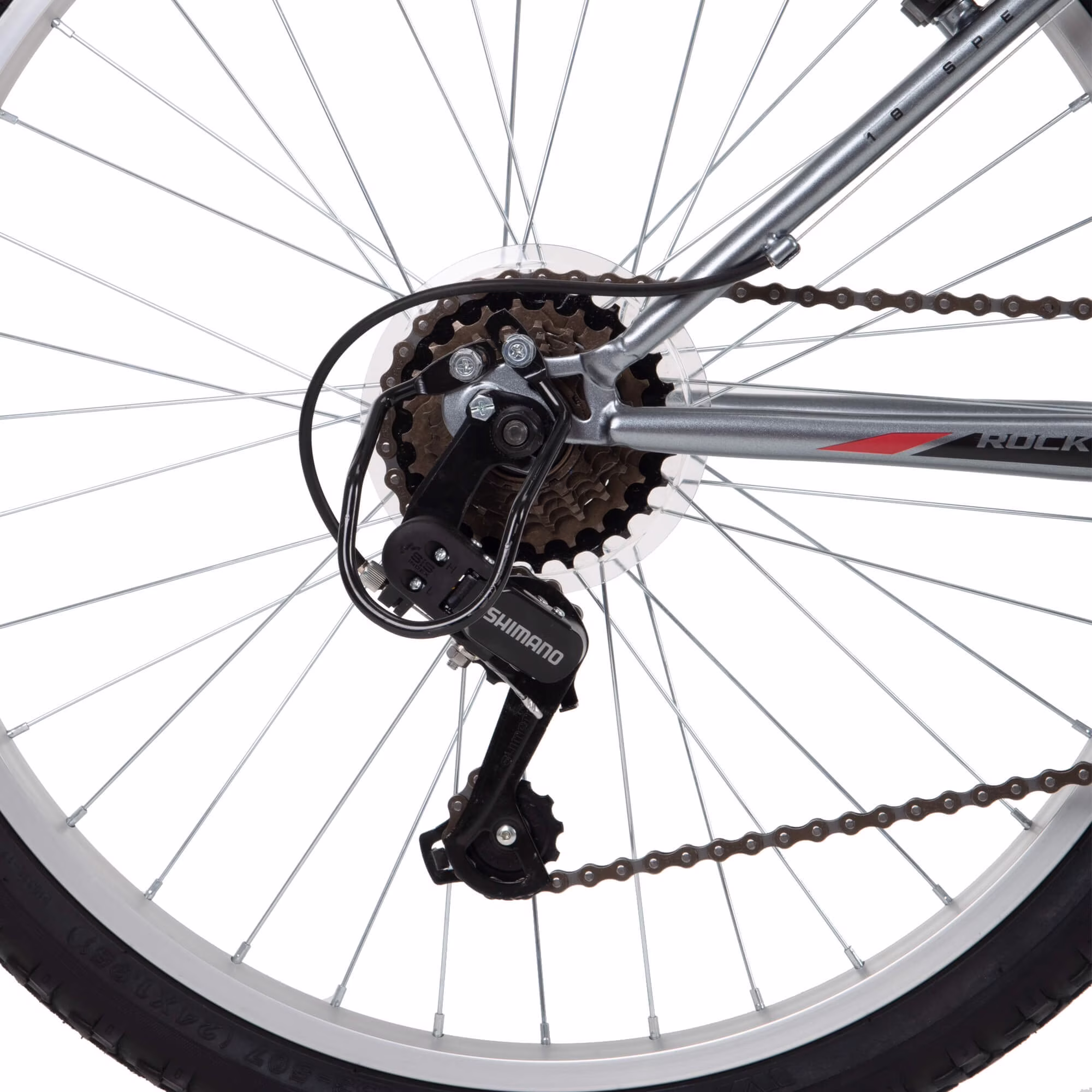 Huffy 24” Rock Creek Mountain Bike, Fits Riders 58” - 70”, Gray, Youth, Boy’s - Image 3
